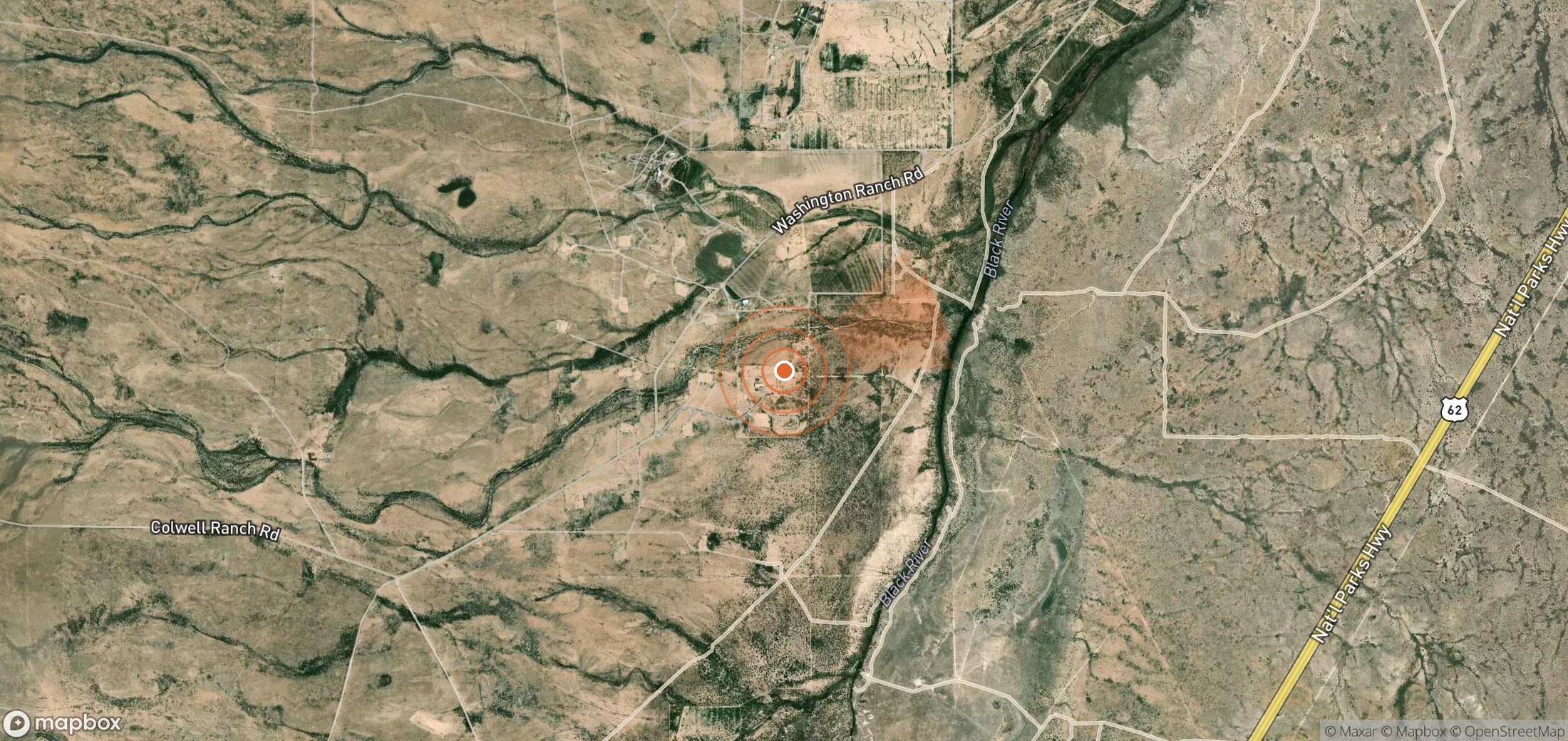 Satellite map of methane plume locations in United States