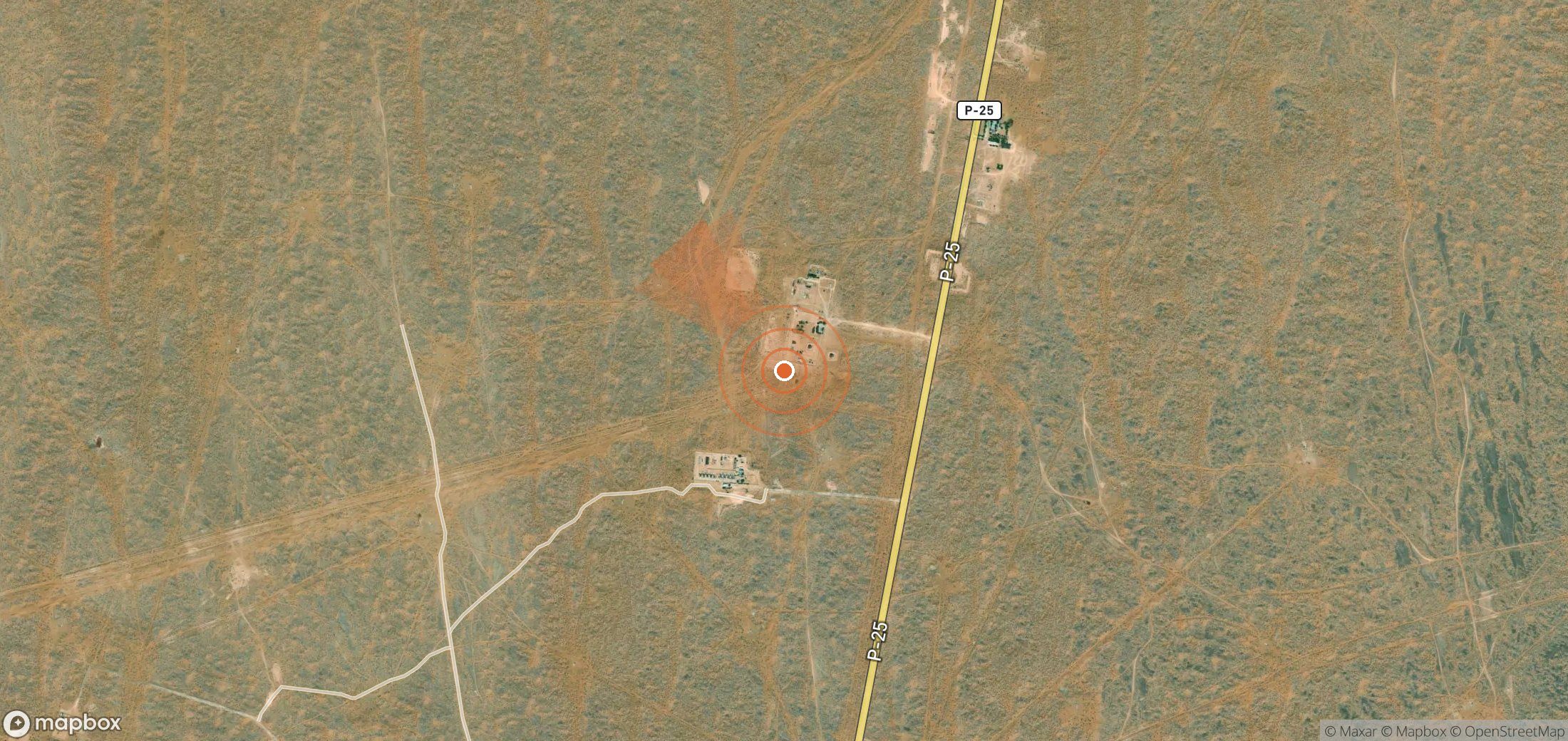 Satellite map of methane plume locations in Turkmenistan