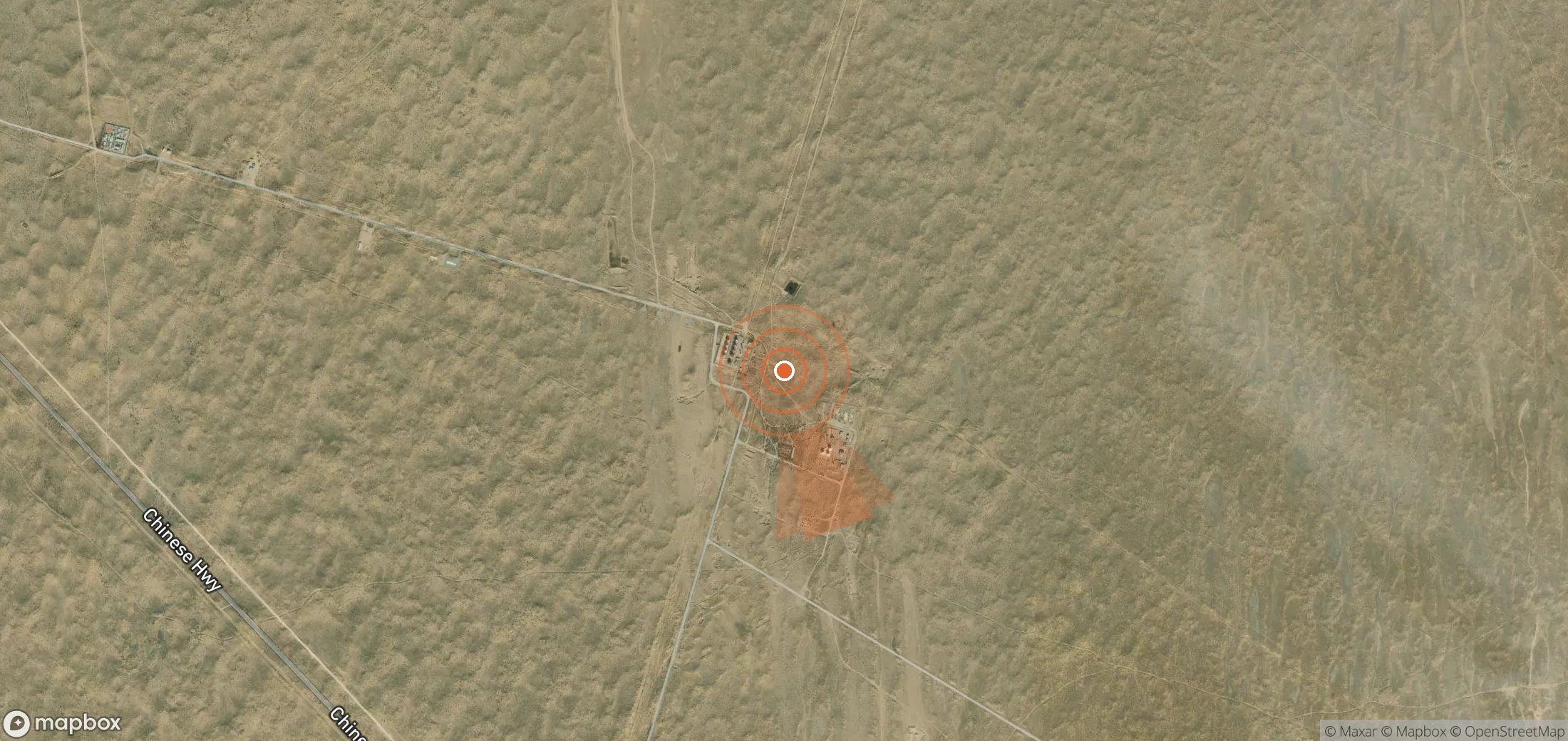 Satellite map of methane plume locations in Turkmenistan