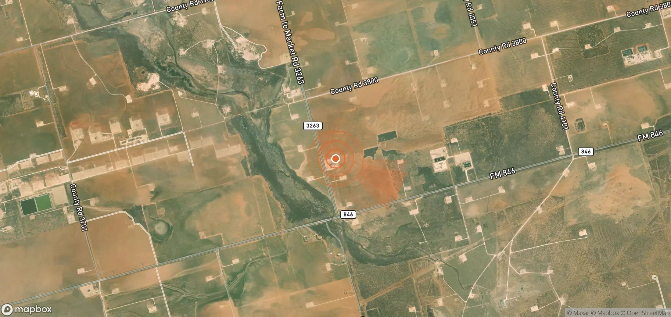 Satellite map of methane plume locations in United States