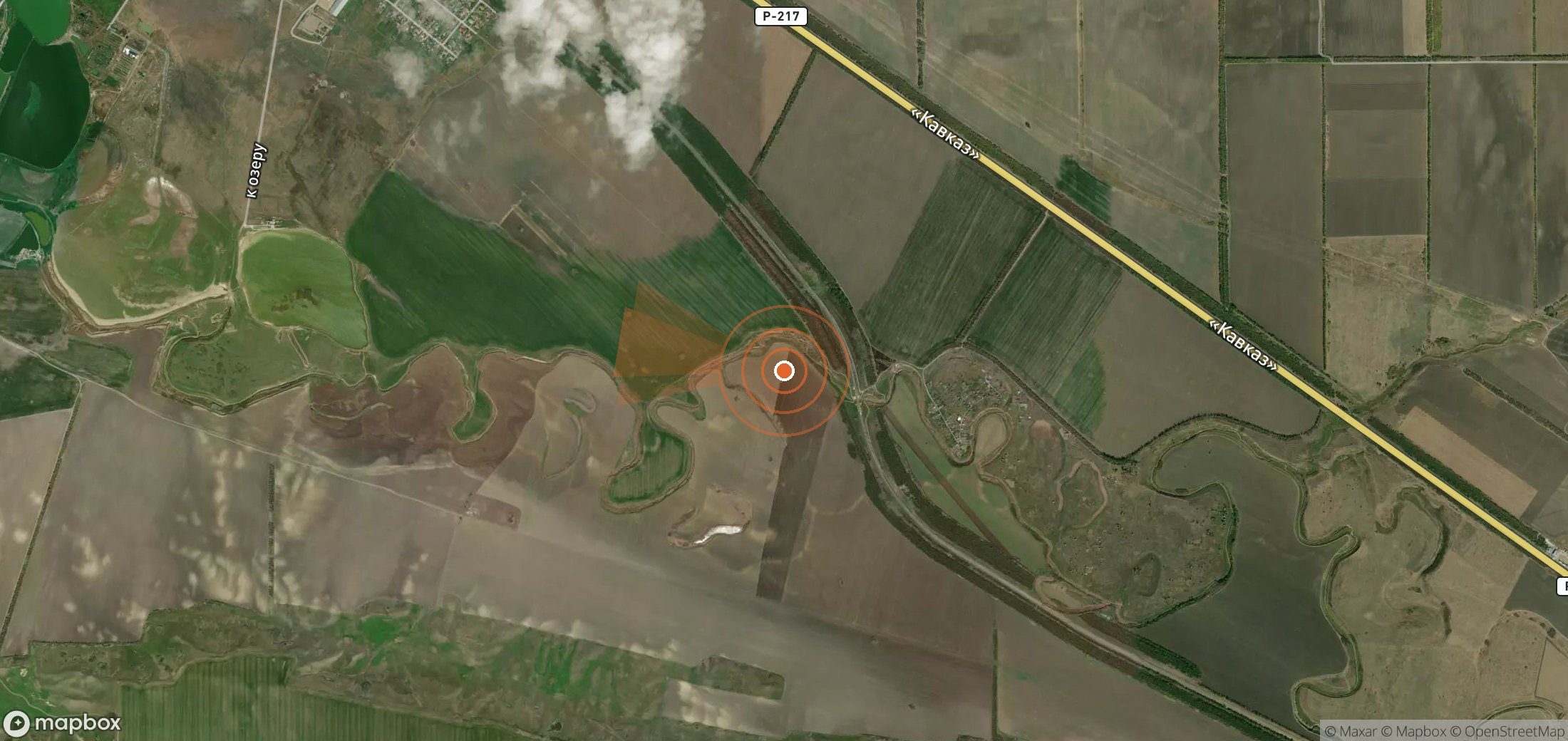 Satellite map of methane plume locations in Russia