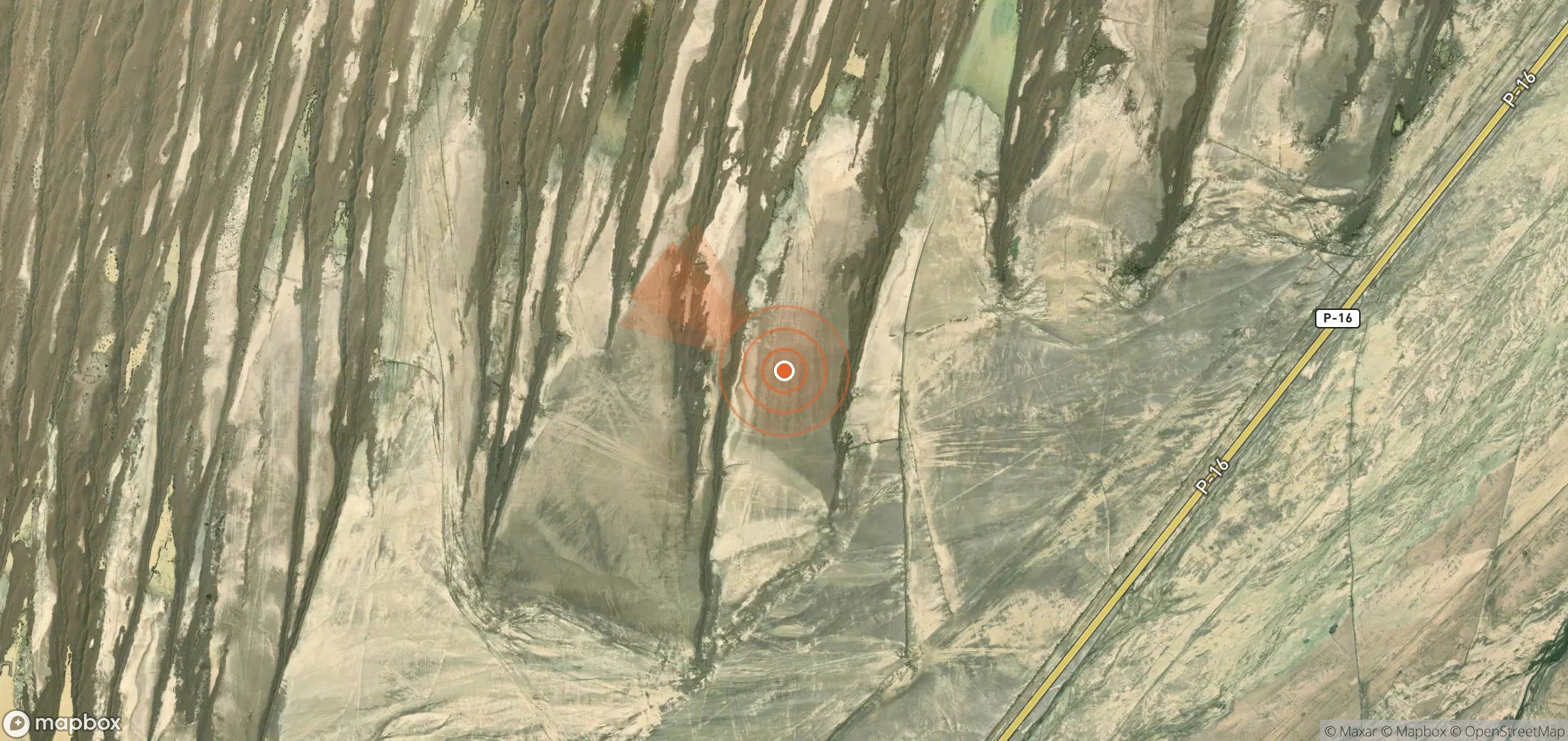 Mapa satelital de plumas de metano en Turkmenistán