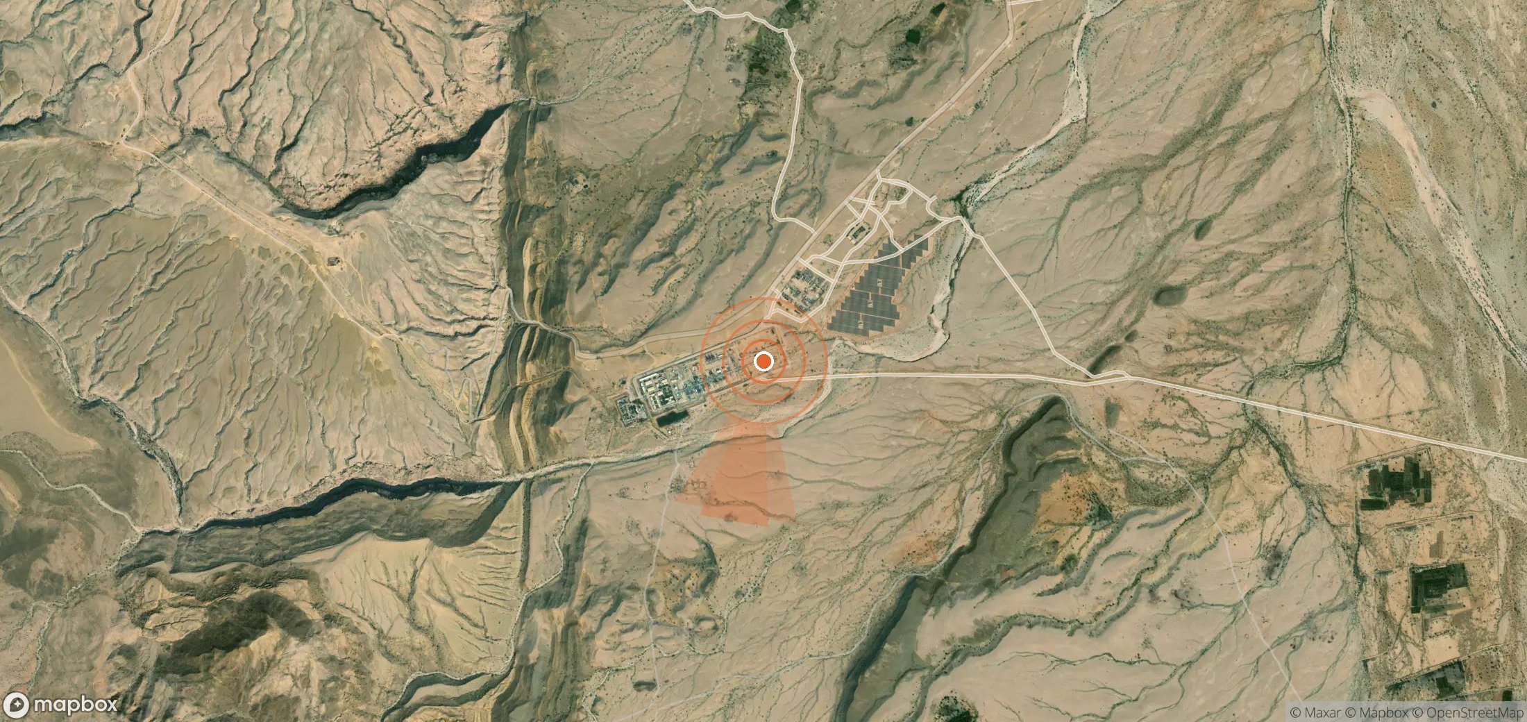 Satellite map of methane plume locations in Pakistan