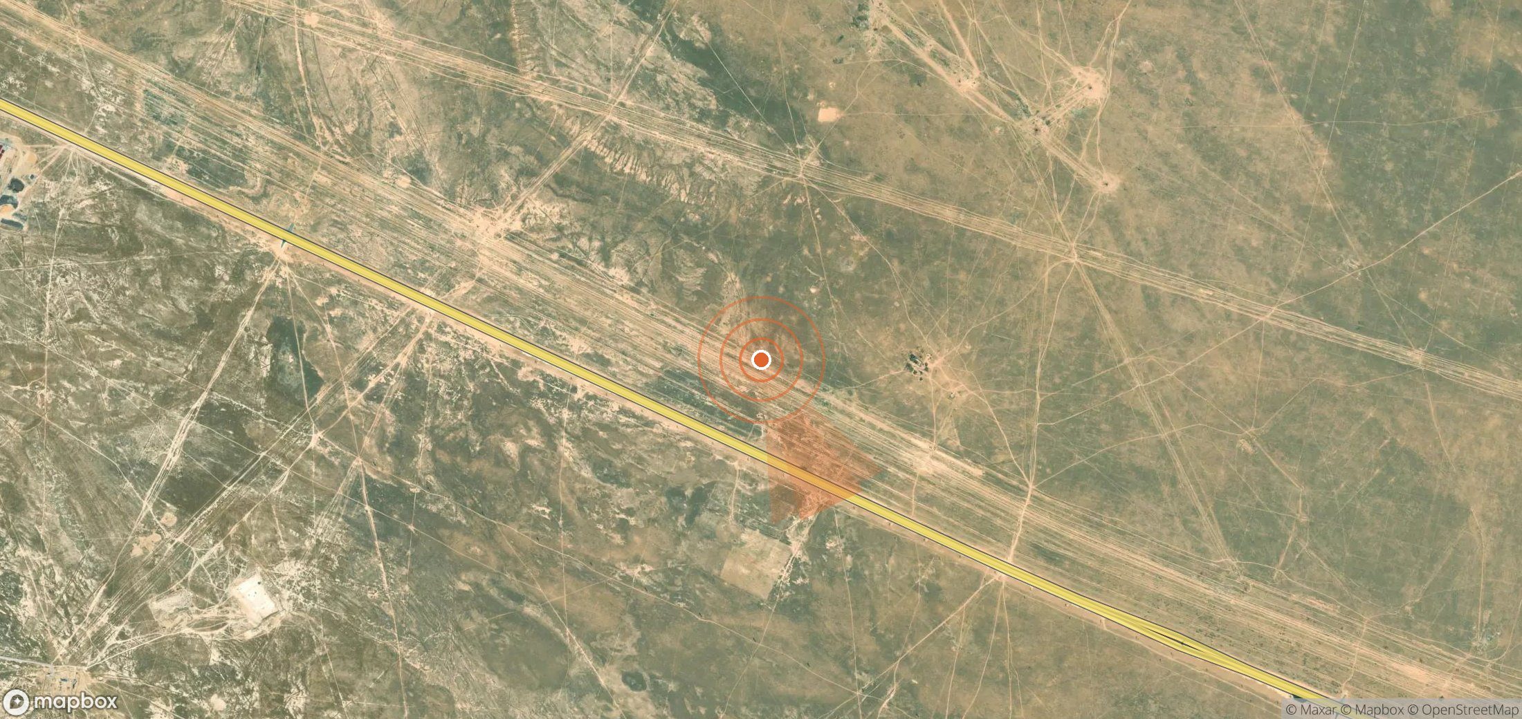 Mapa satelital de plumas de metano en Kazajistán