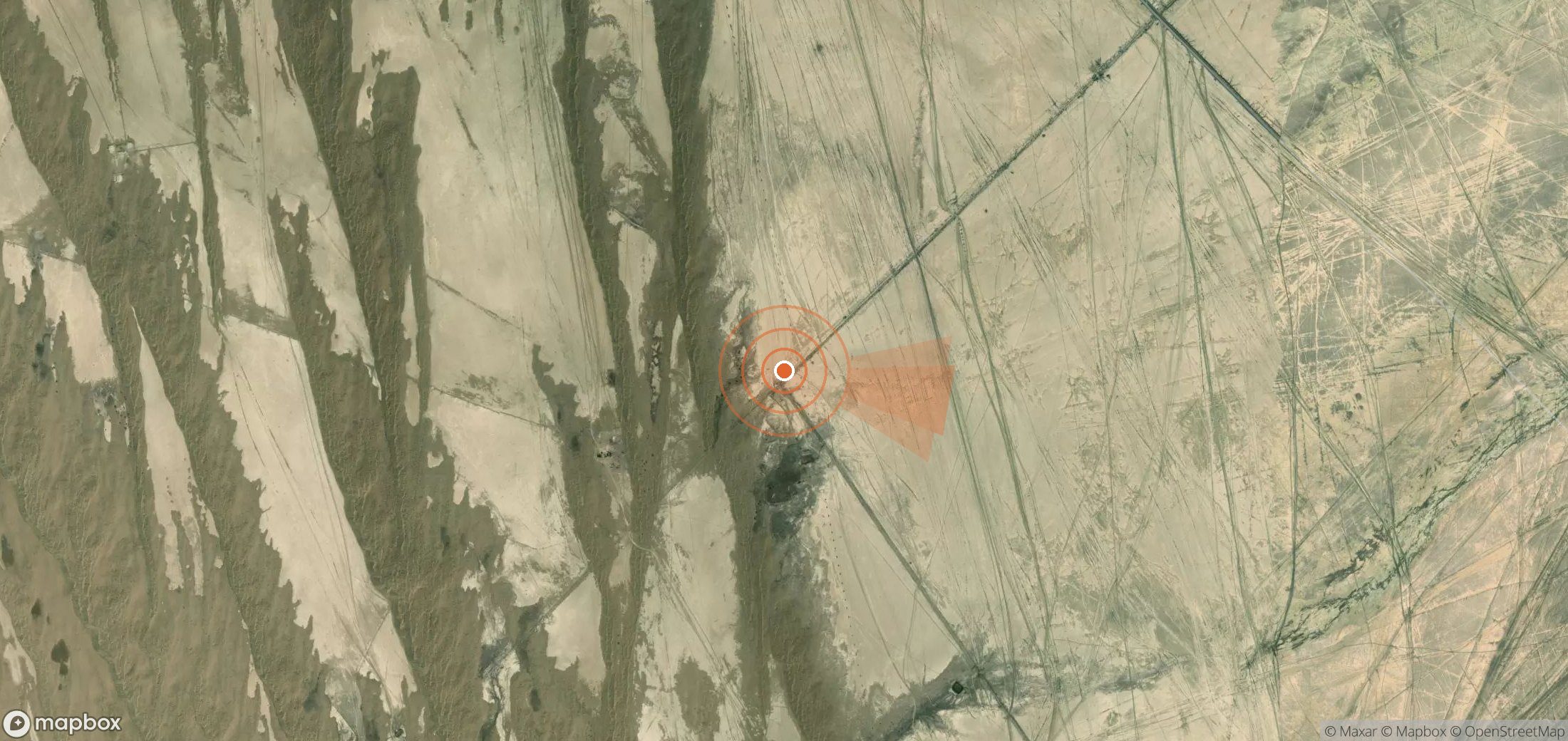Mapa satelital de plumas de metano en Turkmenistán
