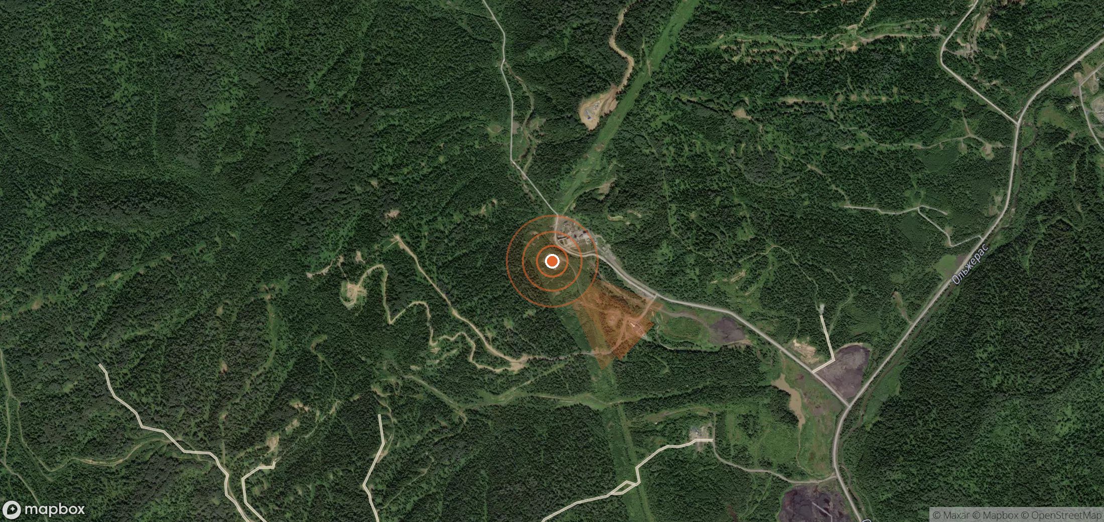 Mapa satelital de plumas de metano en Rusia