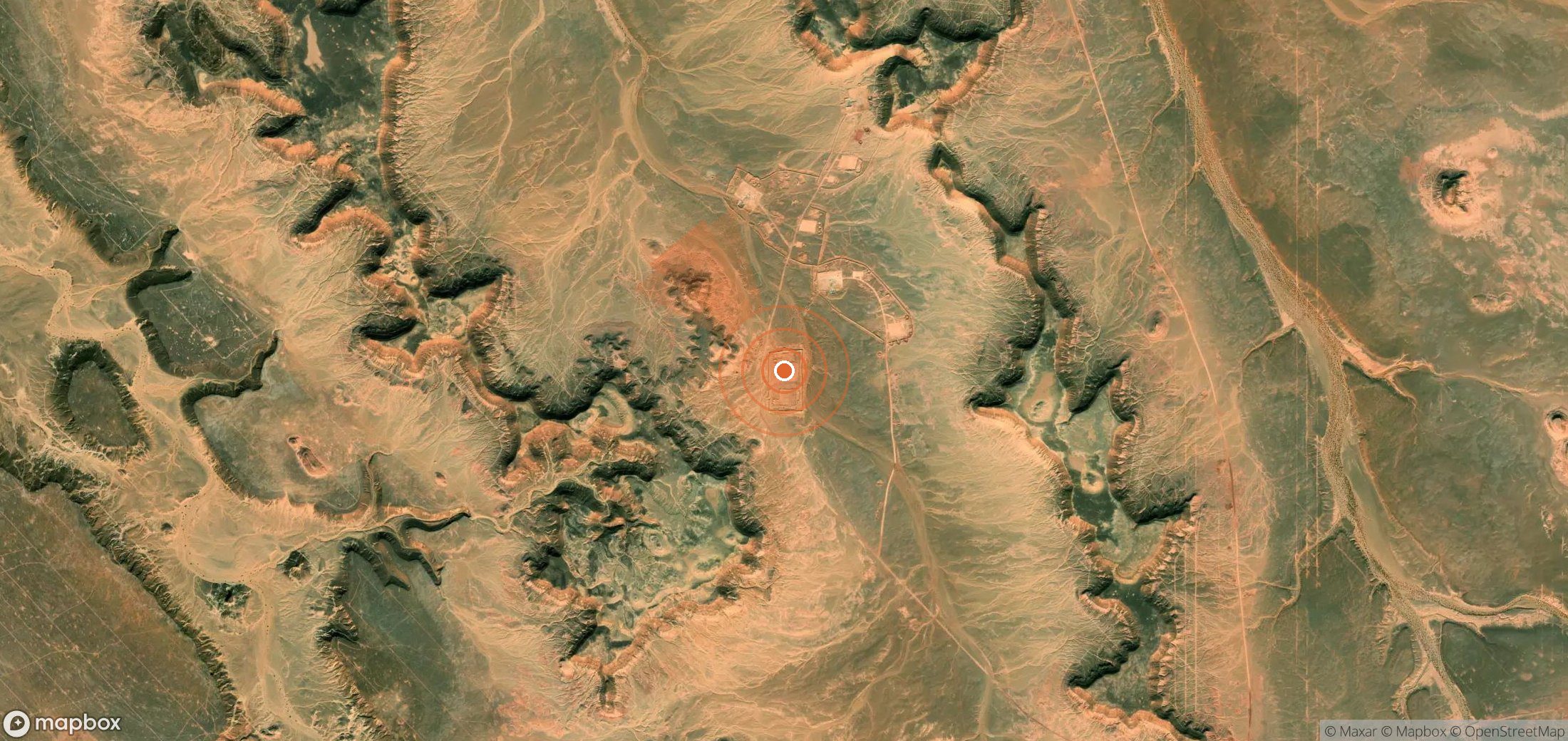 Satellite map of methane plume locations in Algeria