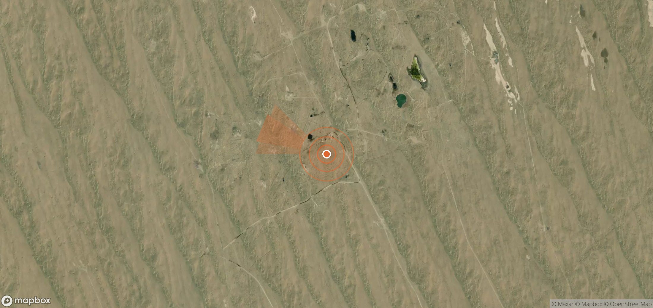 Mapa satelital de plumas de metano en Turkmenistán