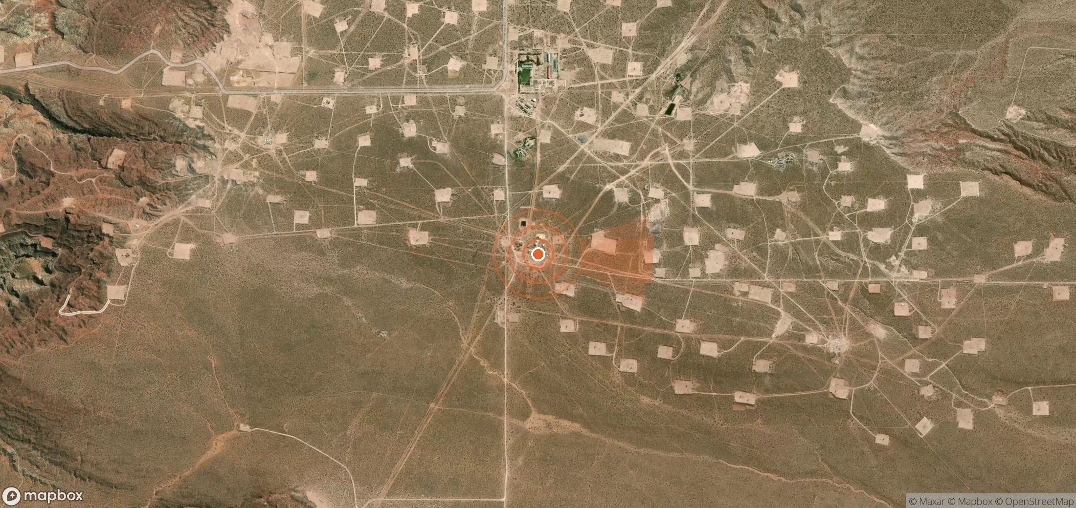 Satellite map of methane plume locations in Argentina