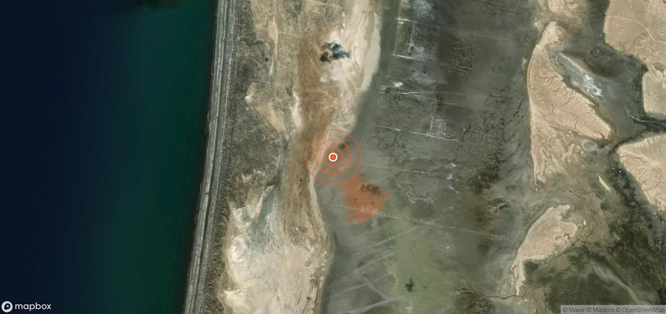 Mapa satelital de plumas de metano en Turkmenistán