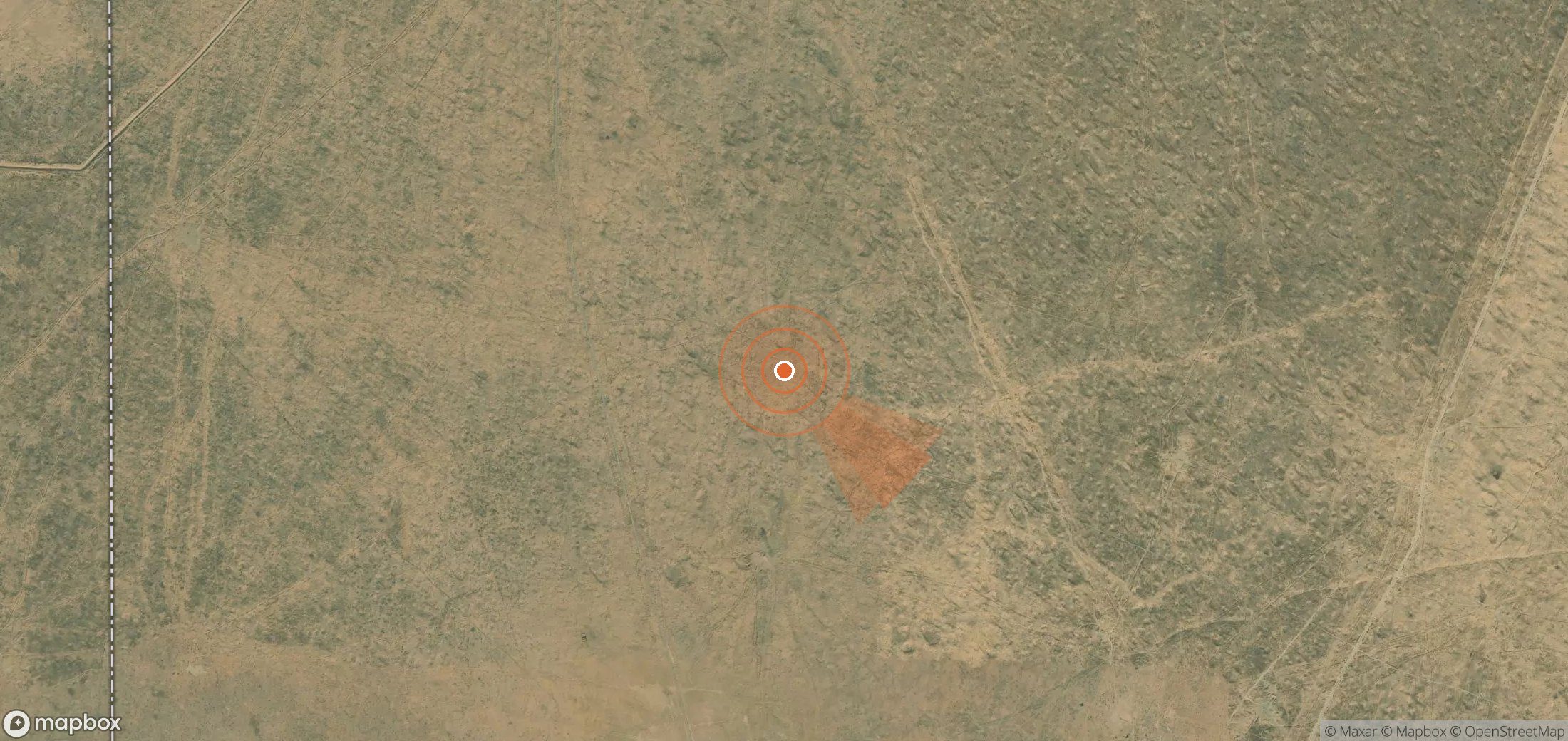 Mapa satelital de plumas de metano en Turkmenistán