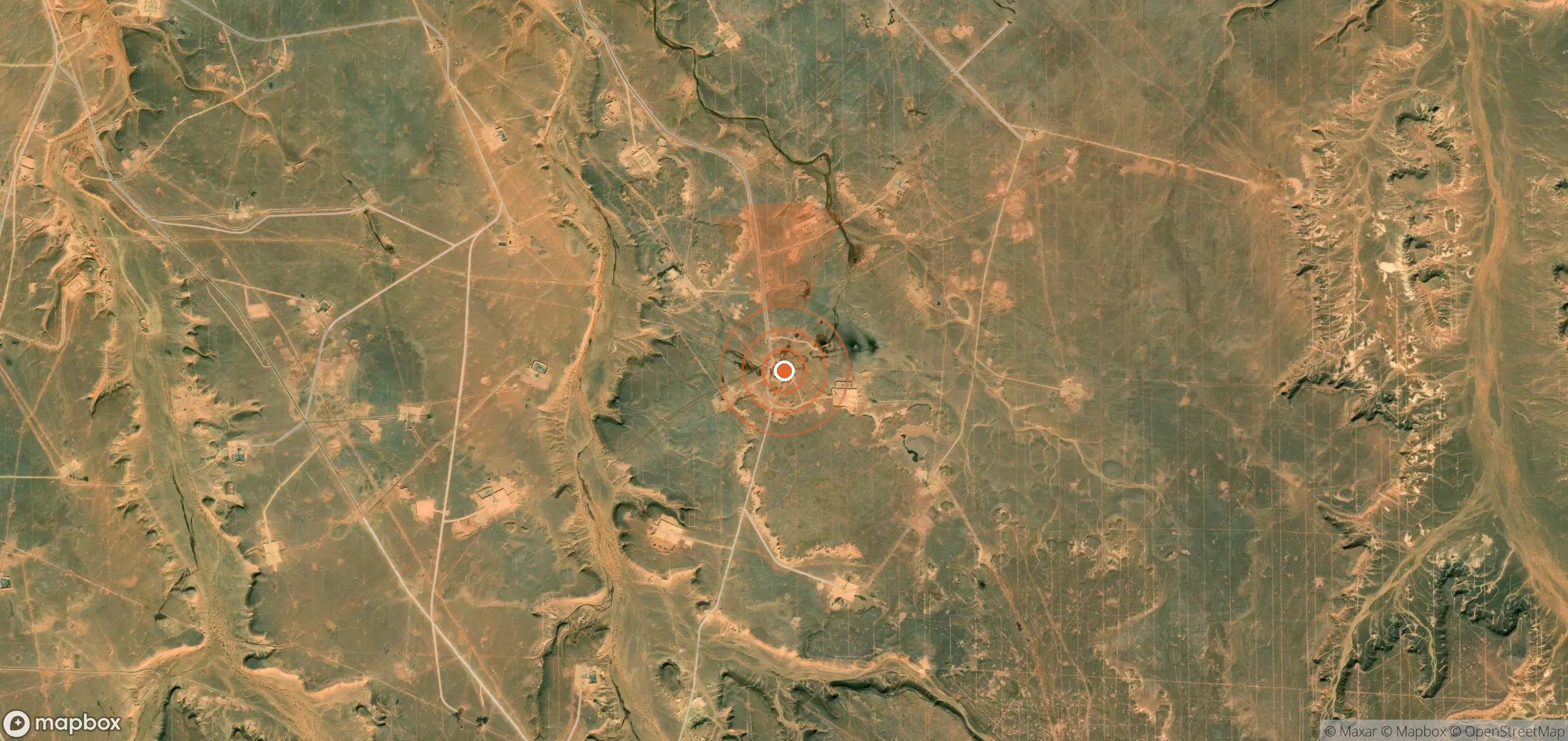Mapa satelital de plumas de metano en Argelia