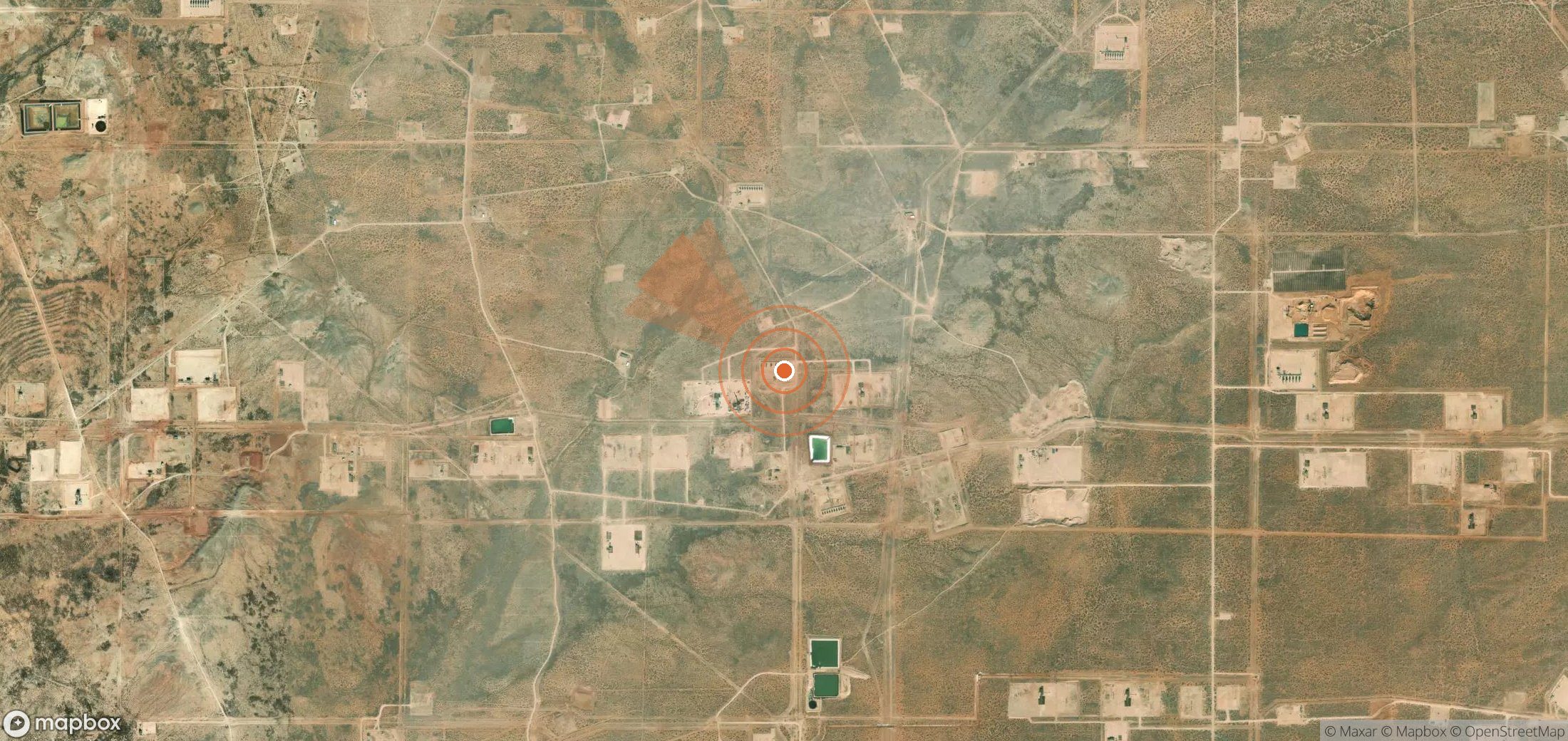 Satellite map of methane plume locations in United States