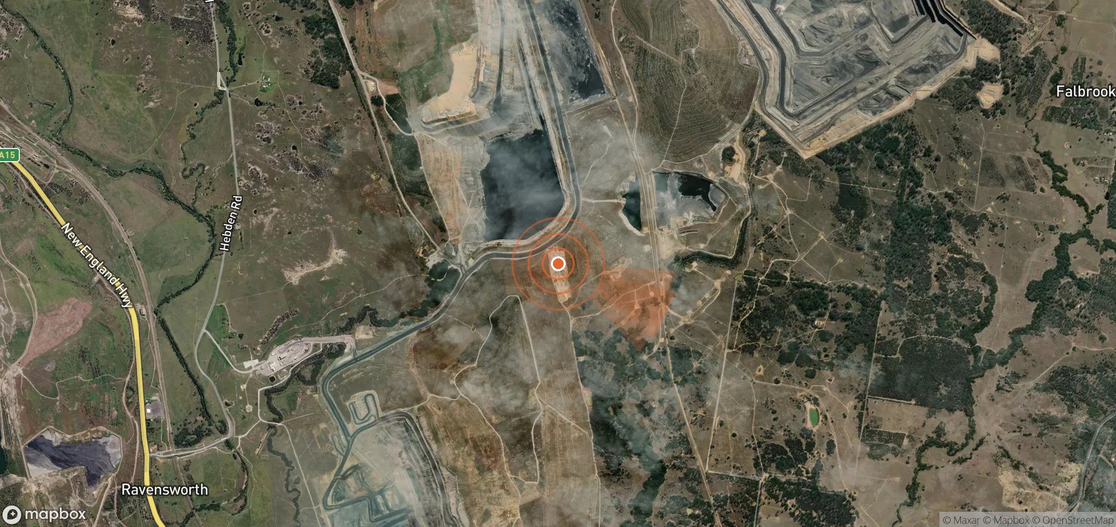 Satellite map of methane plume locations in Australia
