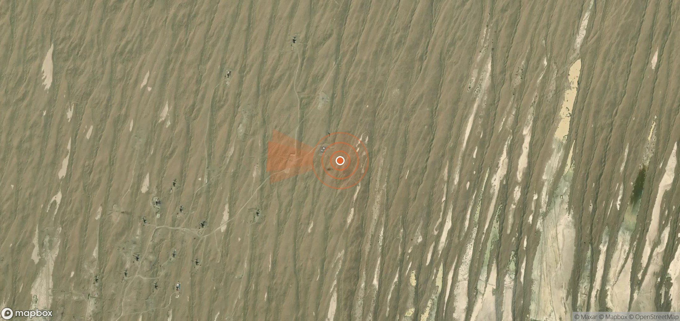 Mapa satelital de plumas de metano en Turkmenistán