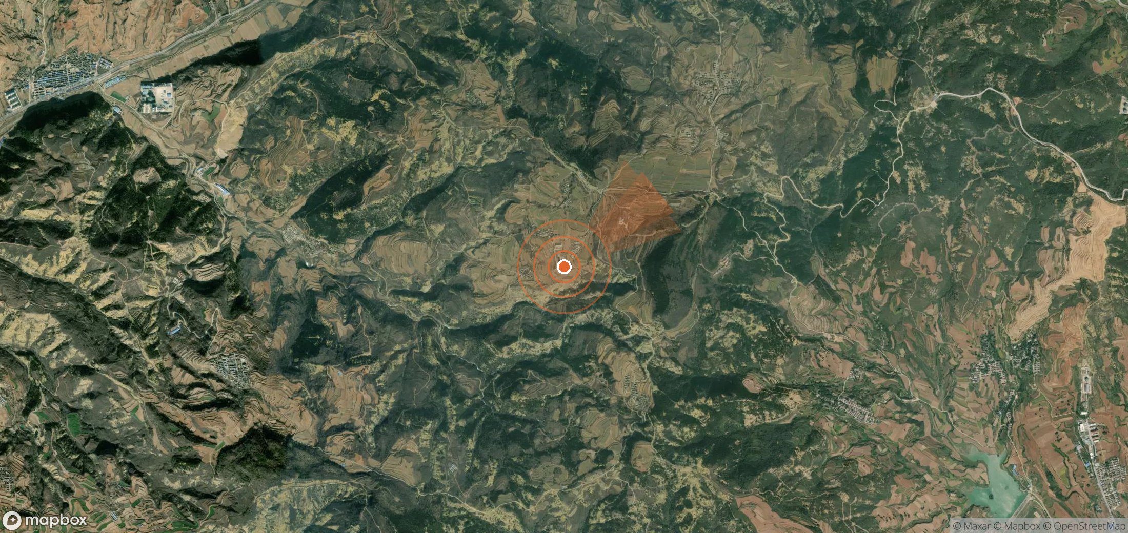 Satellite map of methane plume locations in China
