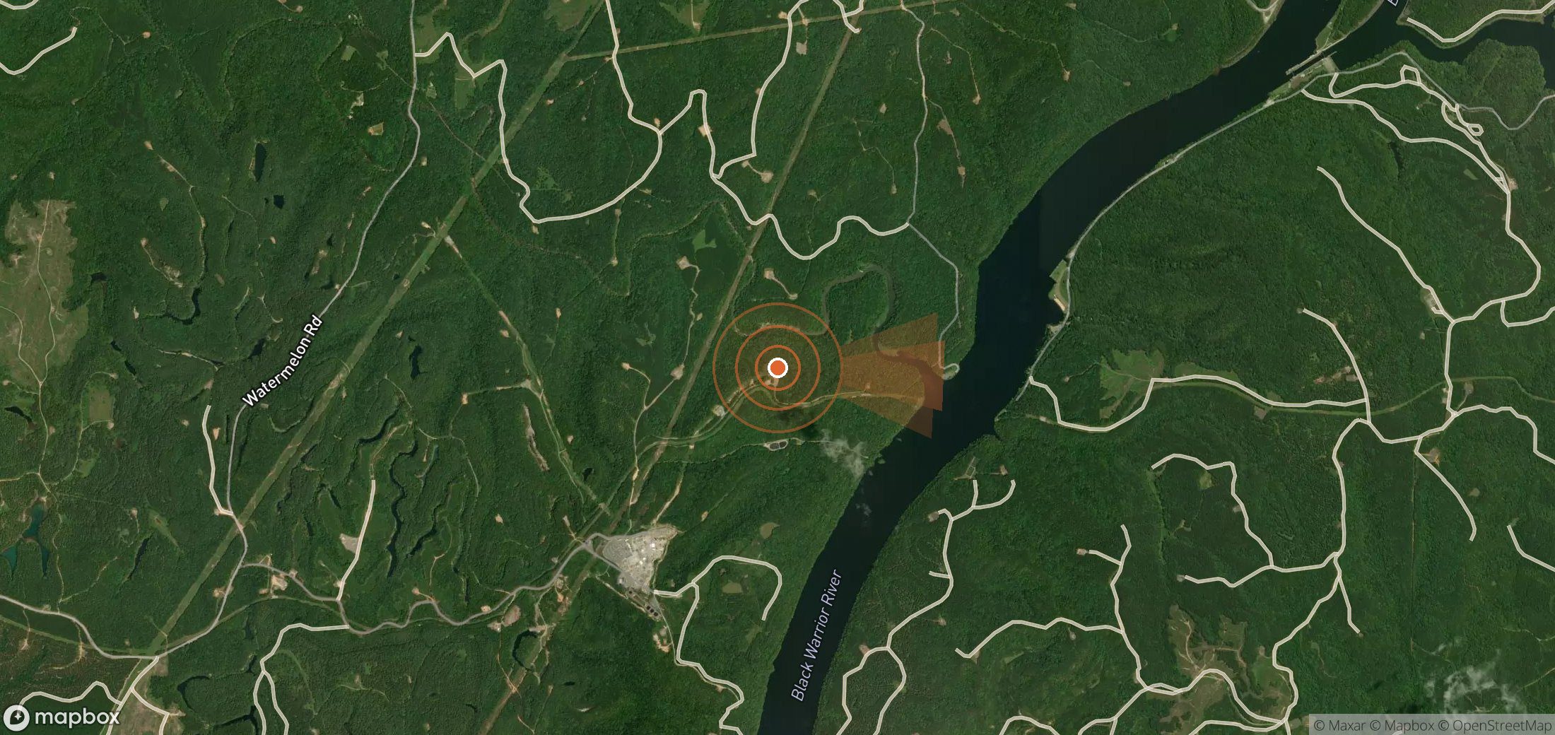 Satellite map of methane plume locations in United States