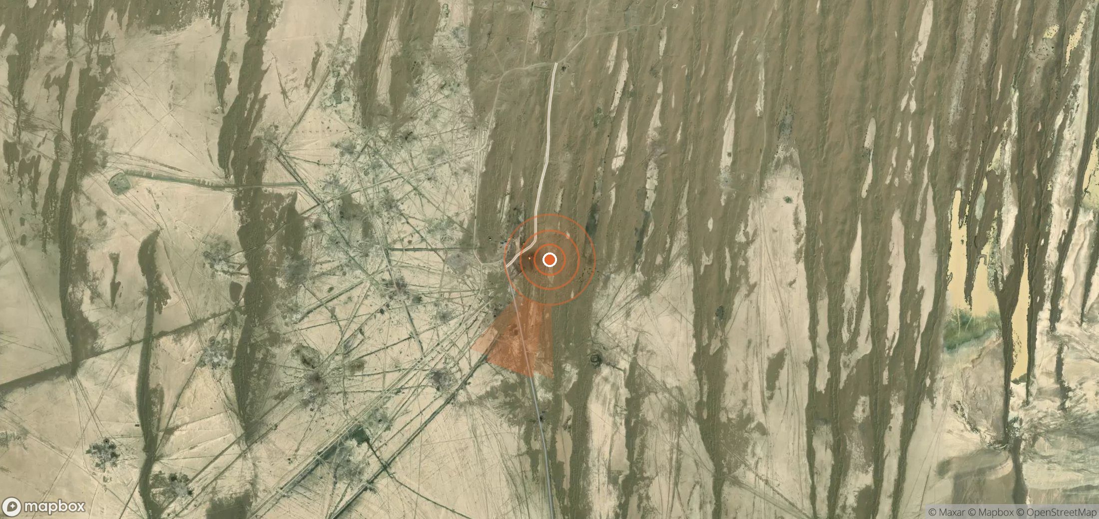 Mapa satelital de plumas de metano en Turkmenistán