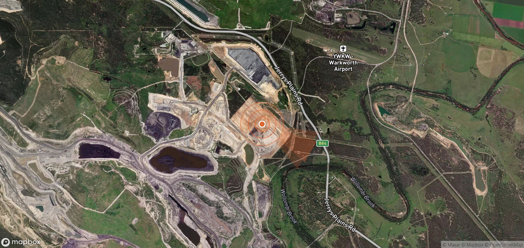 Mapa satelital de plumas de metano en Australia