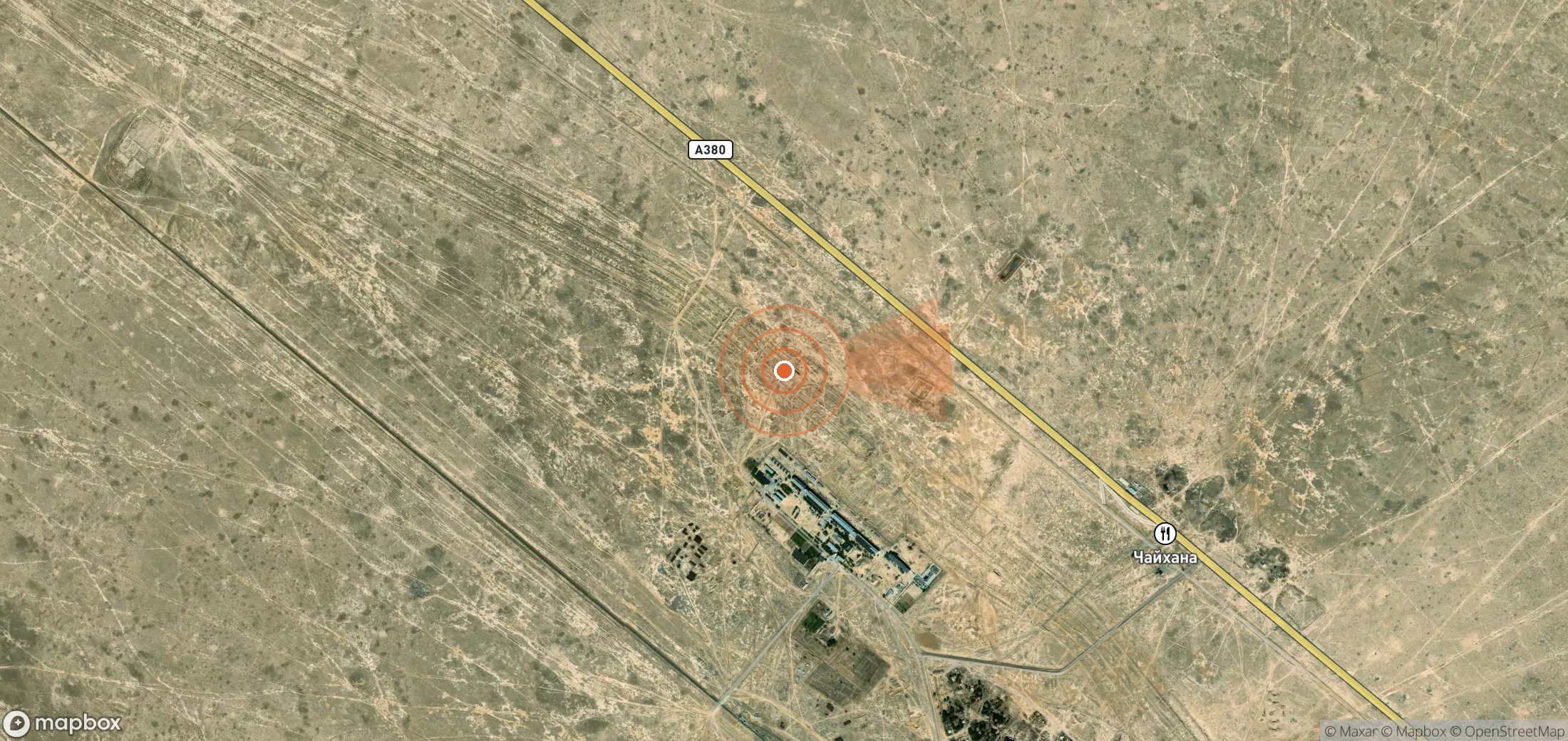 Mapa satelital de plumas de metano en Uzbekistán