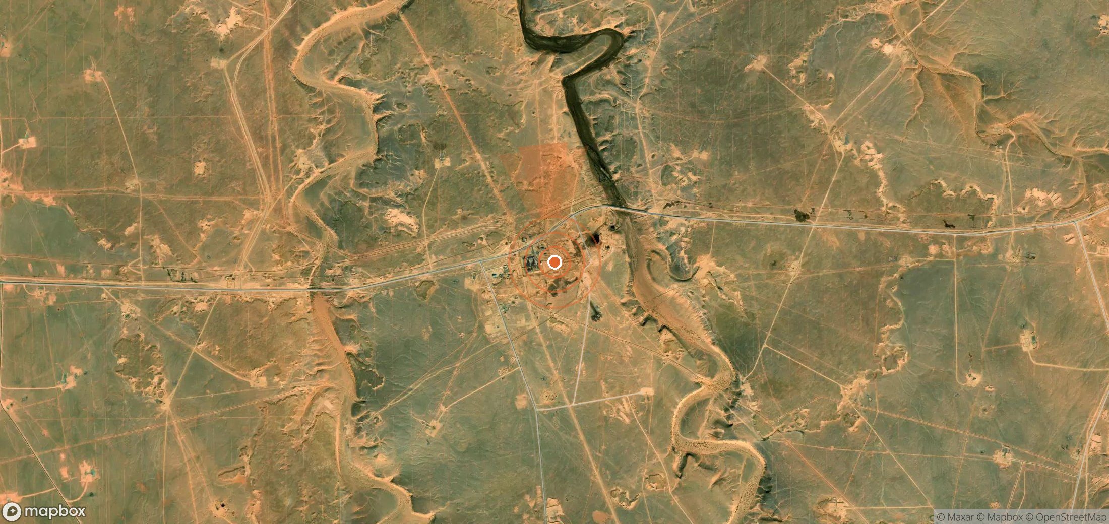 Mapa satelital de plumas de metano en Argelia
