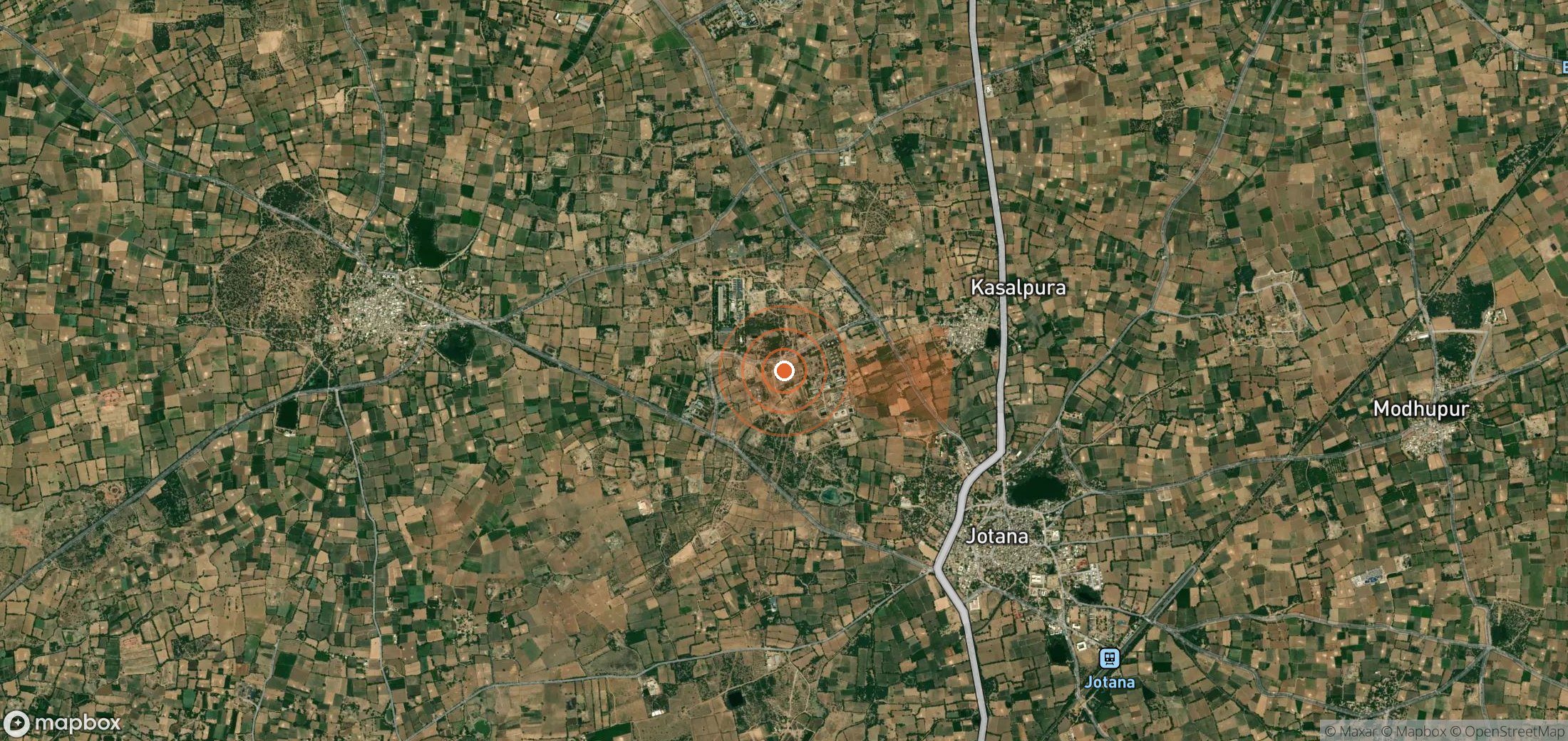 Satellite map of methane plume locations in India