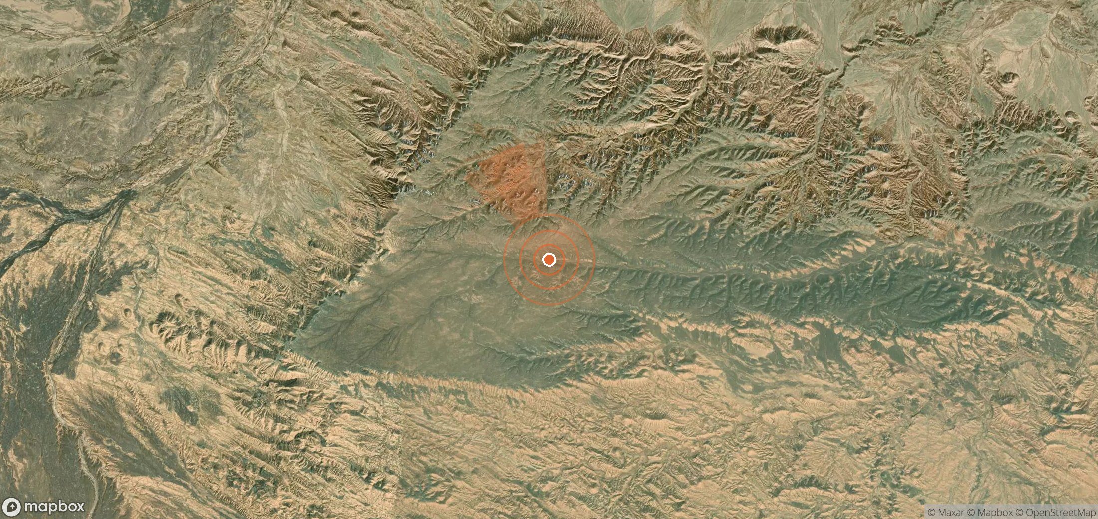 Satellite map of methane plume locations in Iran