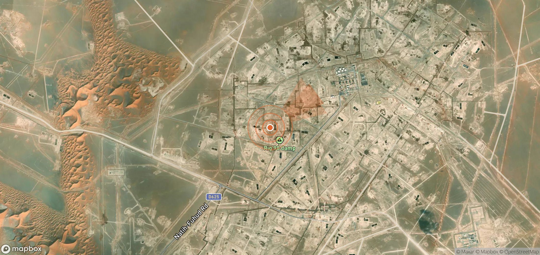 Satellite map of methane plume locations in Oman