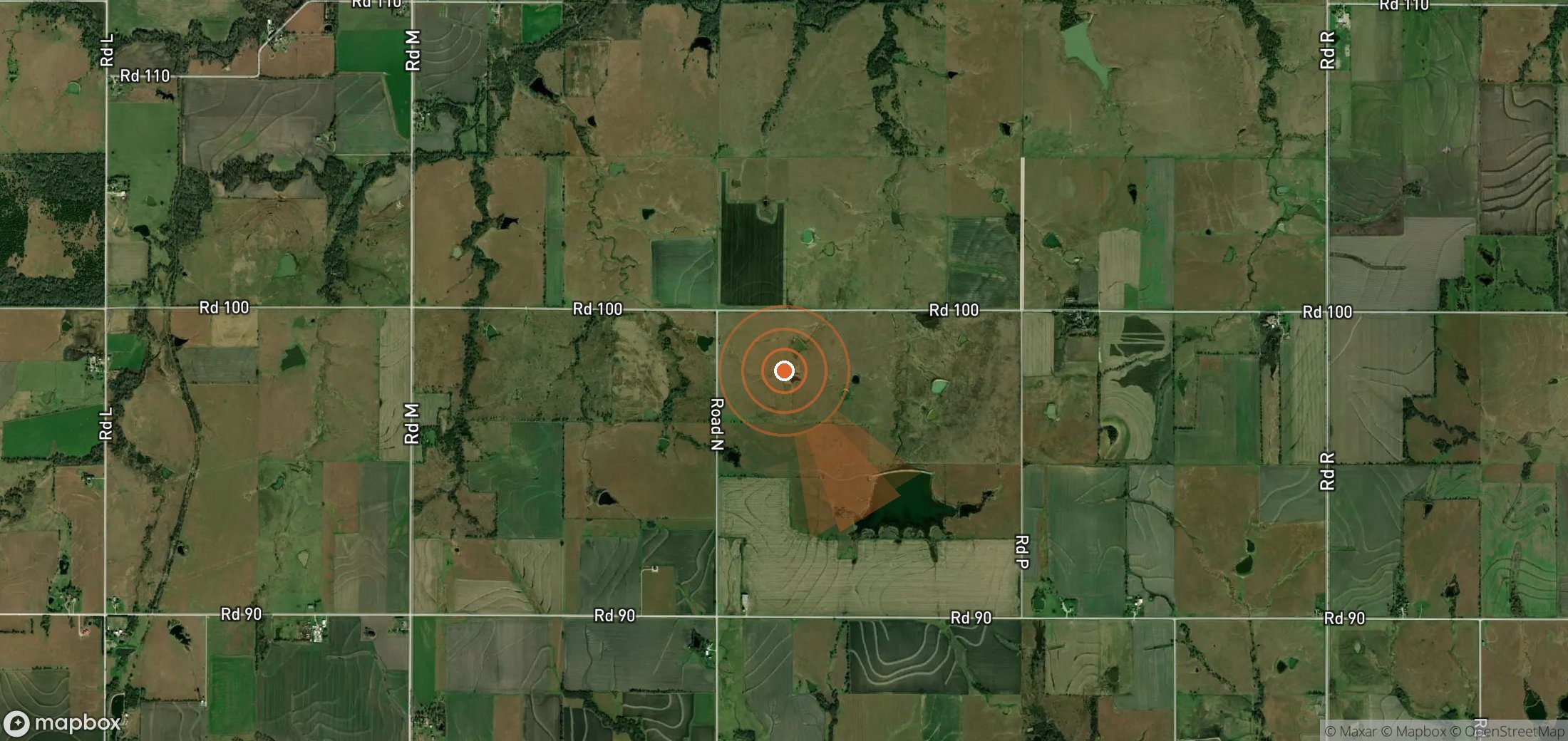 Satellite map of methane plume locations in United States