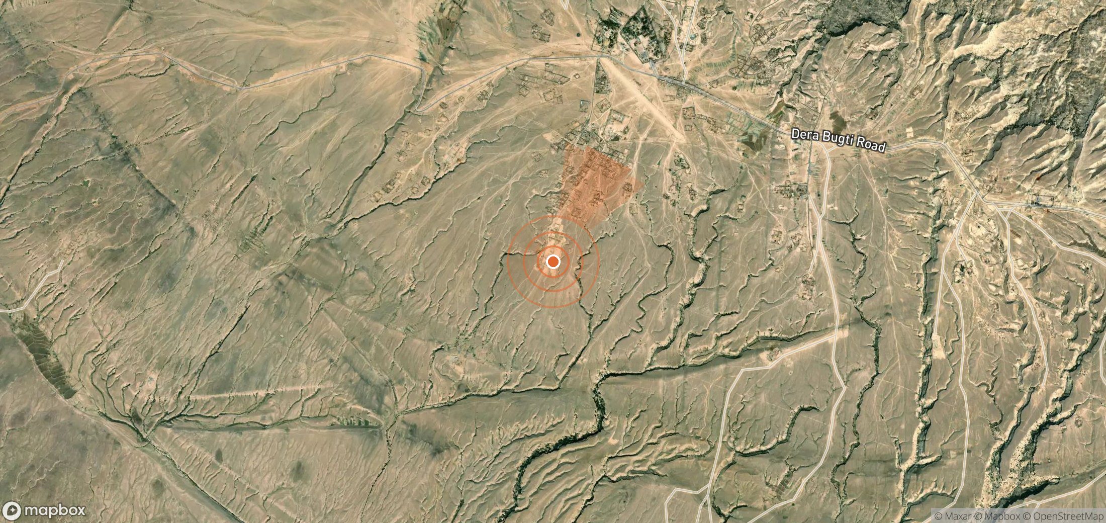 Satellite map of methane plume locations in Pakistan
