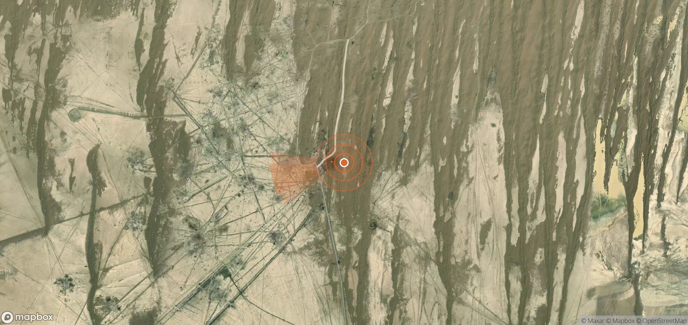Mapa satelital de plumas de metano en Turkmenistán