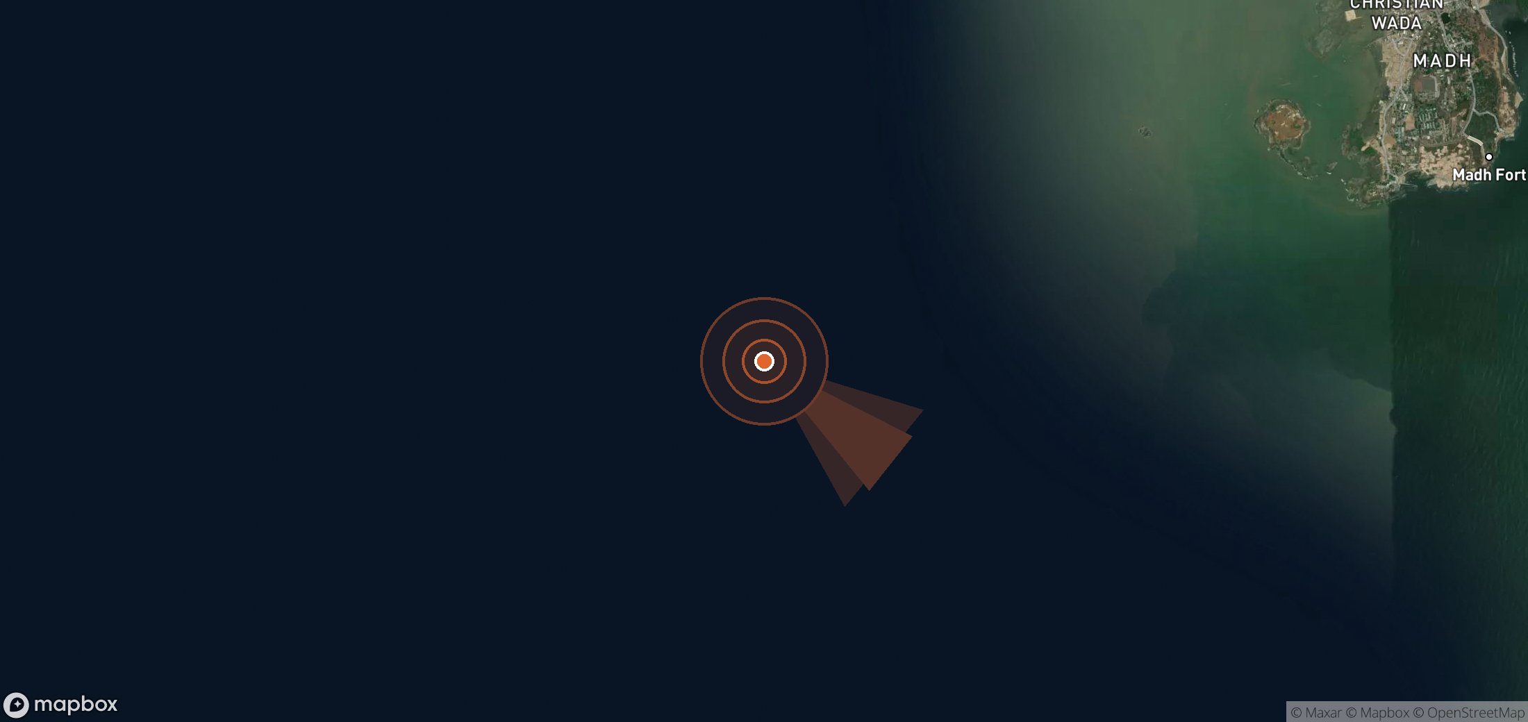 Mapa satelital de plumas de metano en India