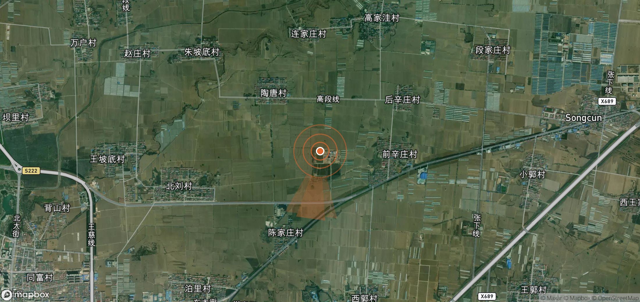 Satellite map of methane plume locations in China