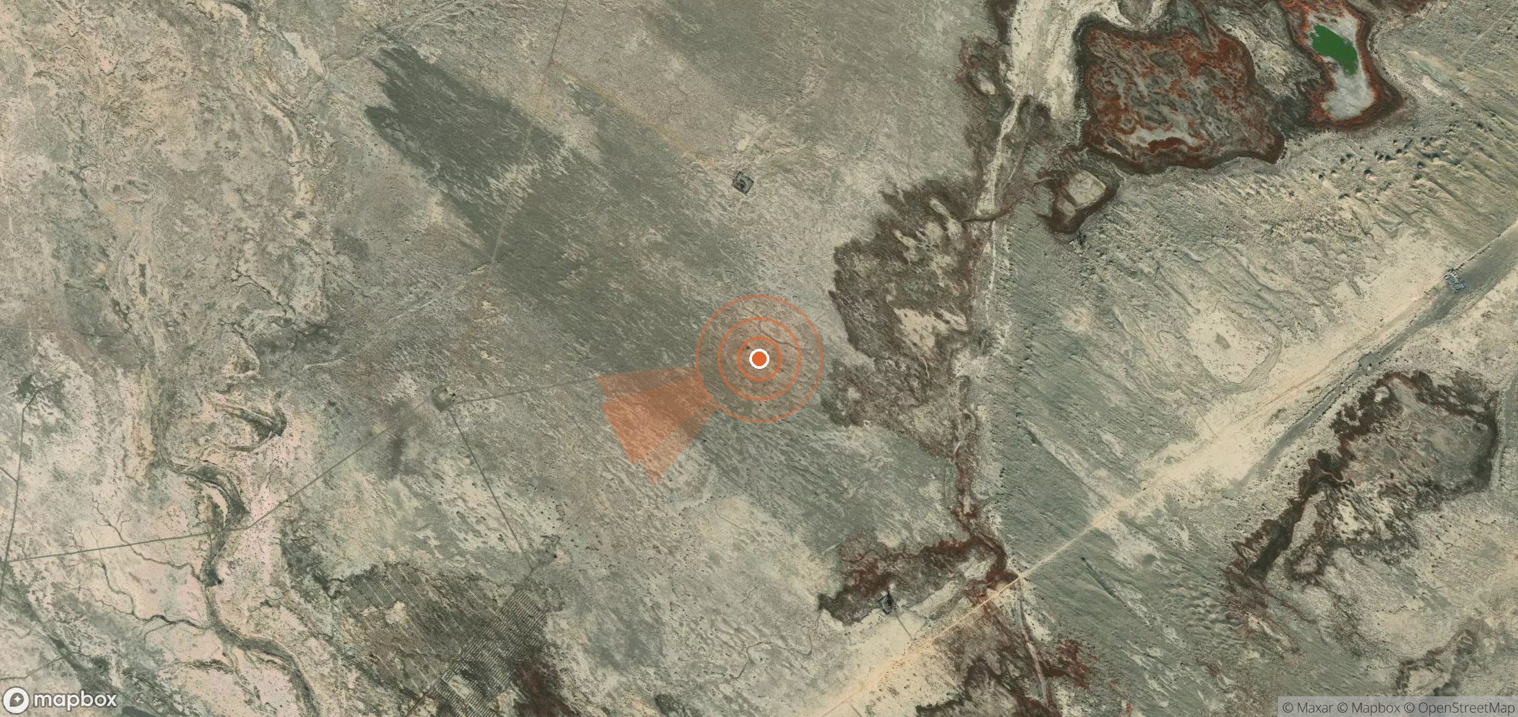 Satellite map of methane plume locations in China