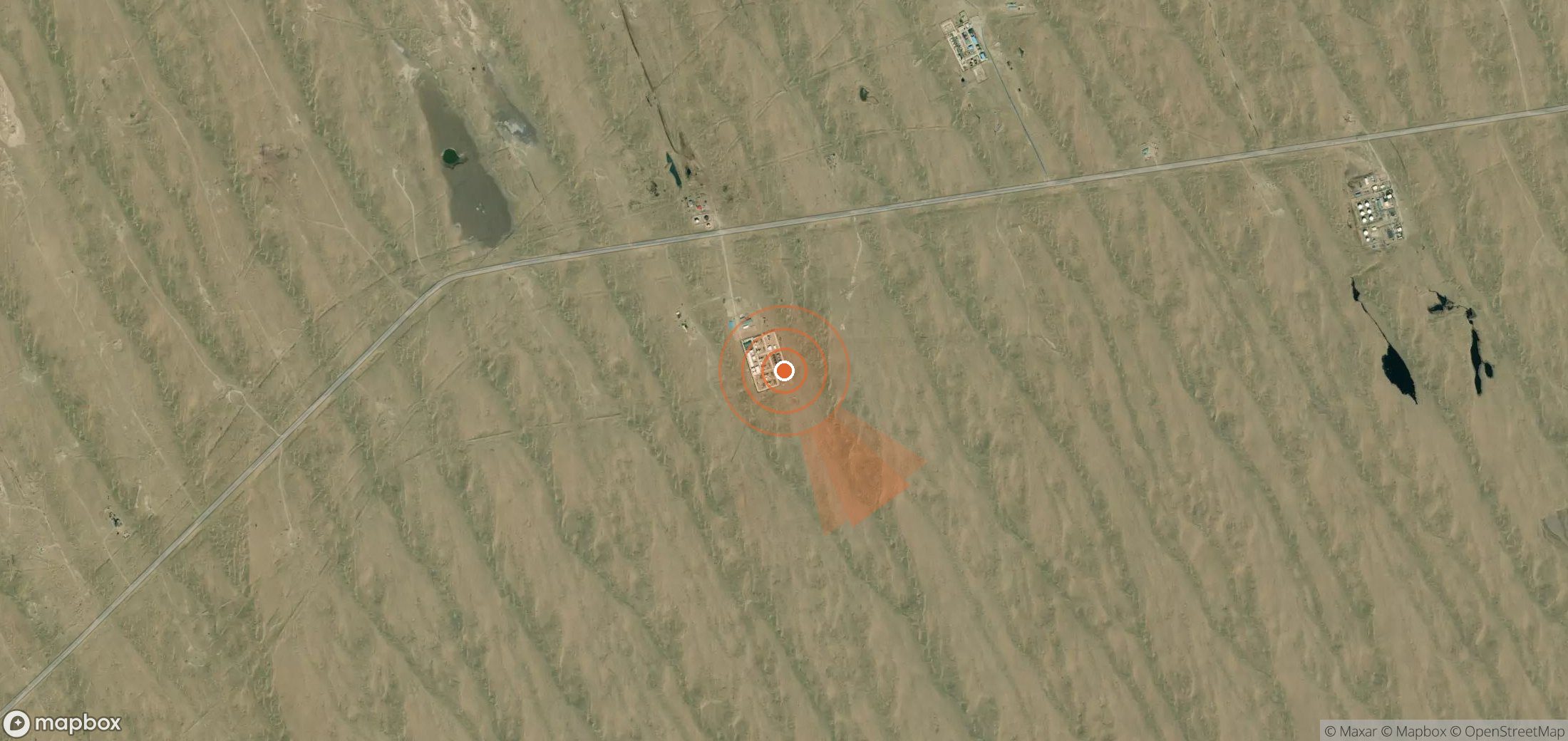 Mapa satelital de plumas de metano en Turkmenistán