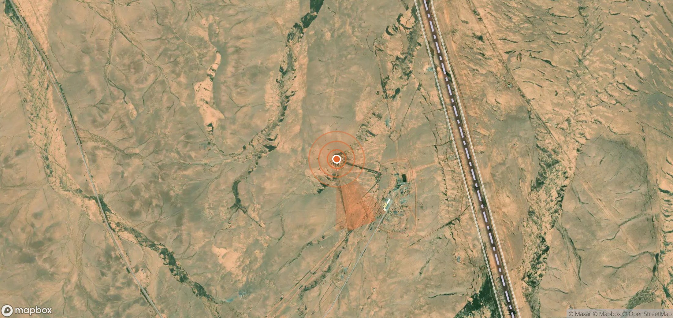 Mapa satelital de plumas de metano en Jordania