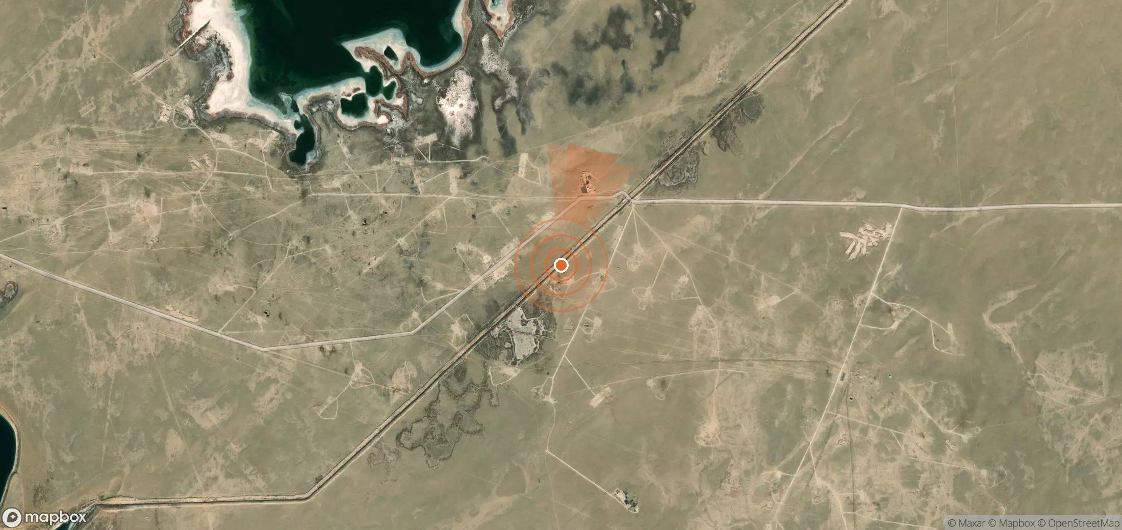Mapa satelital de plumas de metano en Uzbekistán