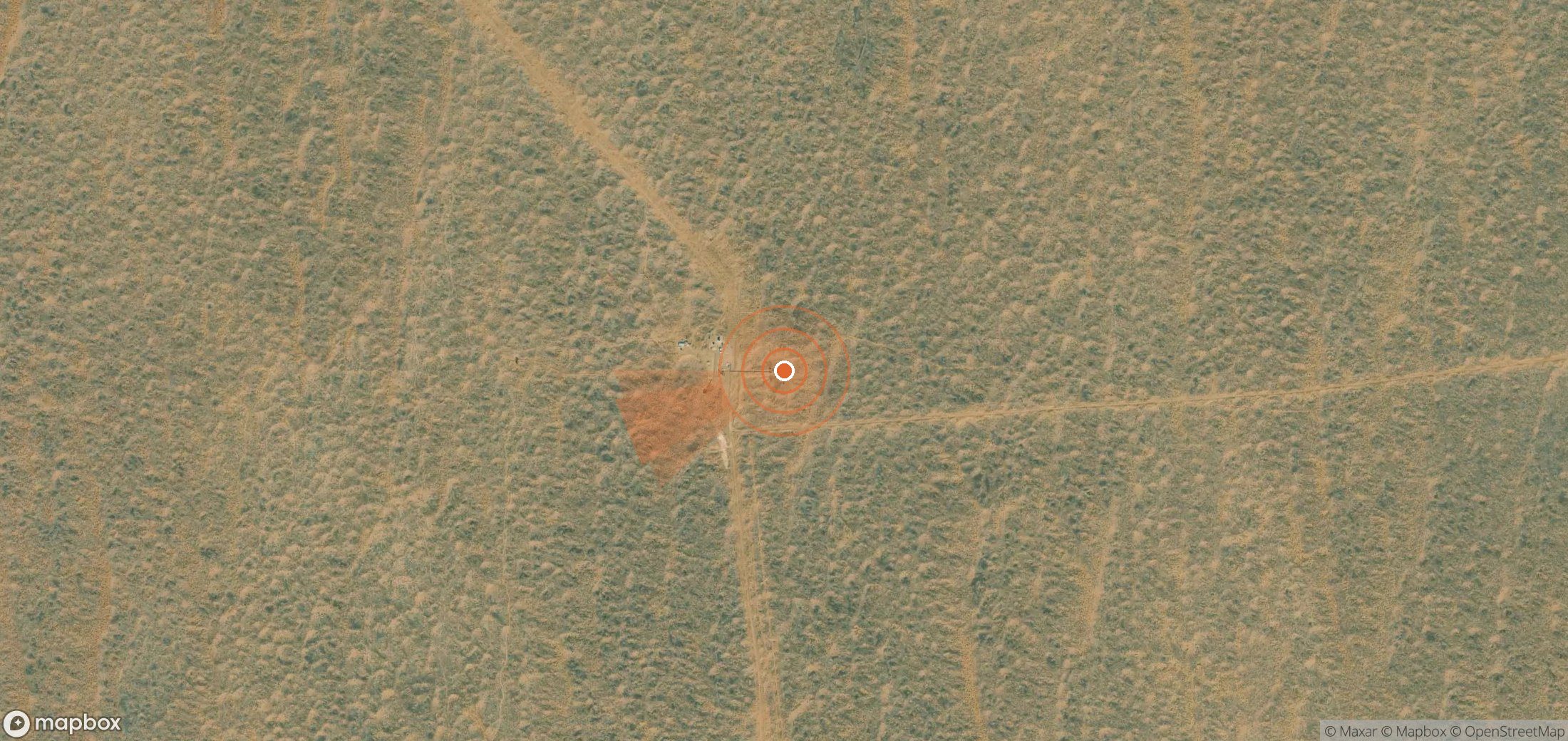 Satellite map of methane plume locations in Turkmenistan