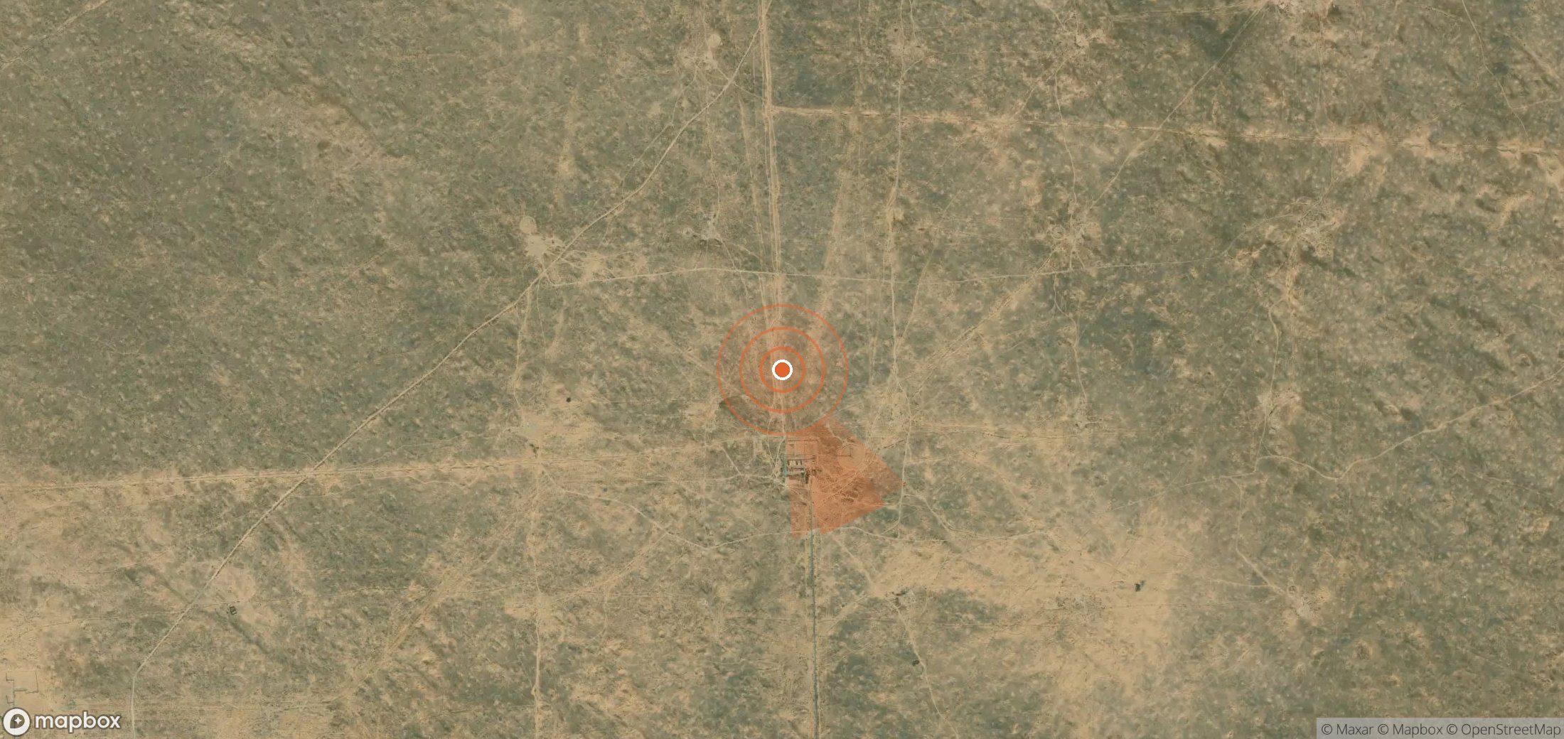 Mapa satelital de plumas de metano en Turkmenistán