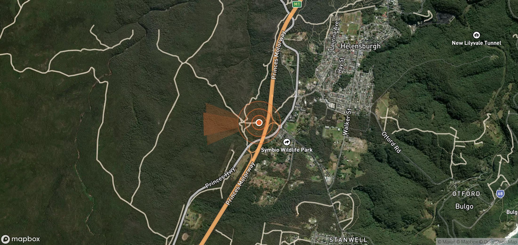 Satellite map of methane plume locations in Australia