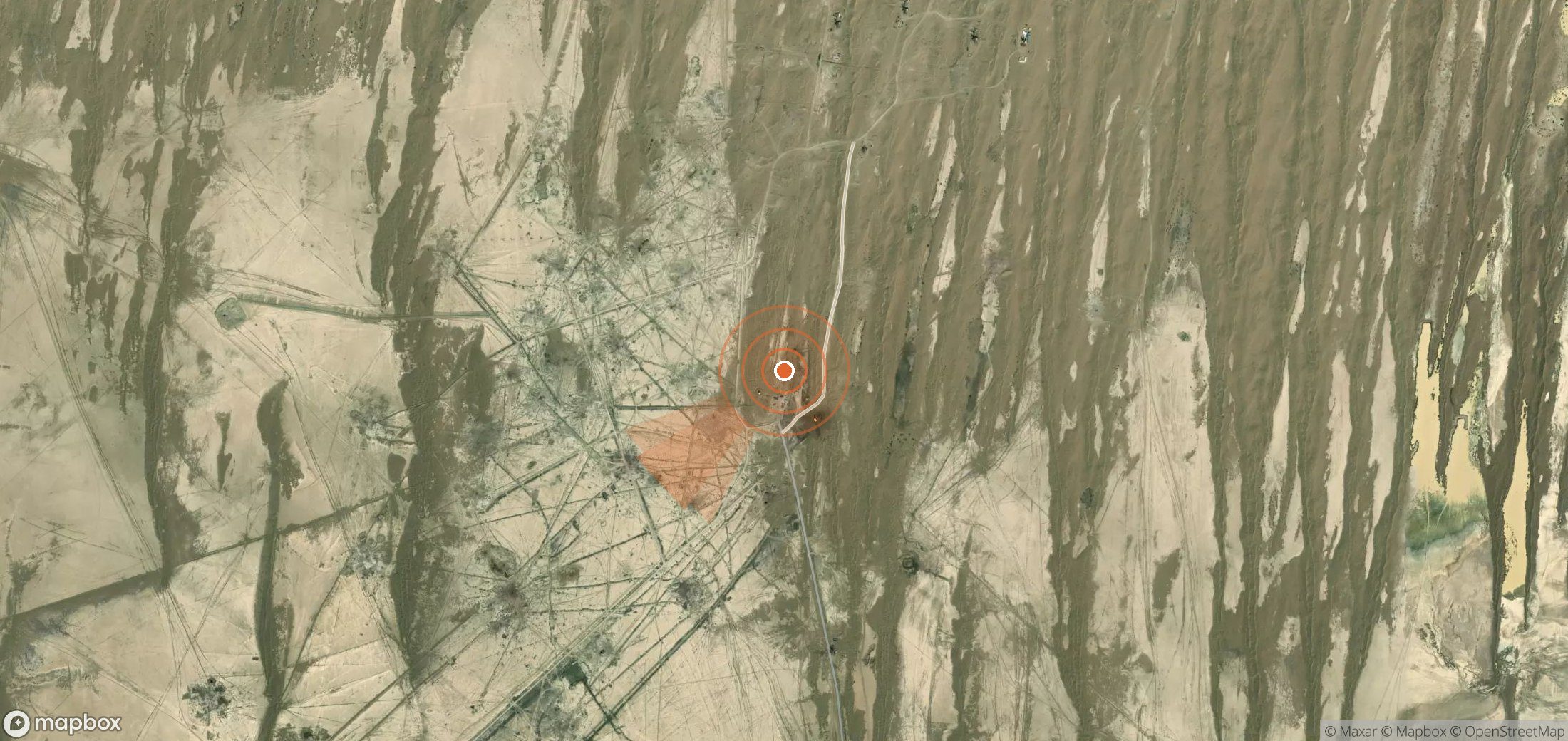 Satellite map of methane plume locations in Turkmenistan
