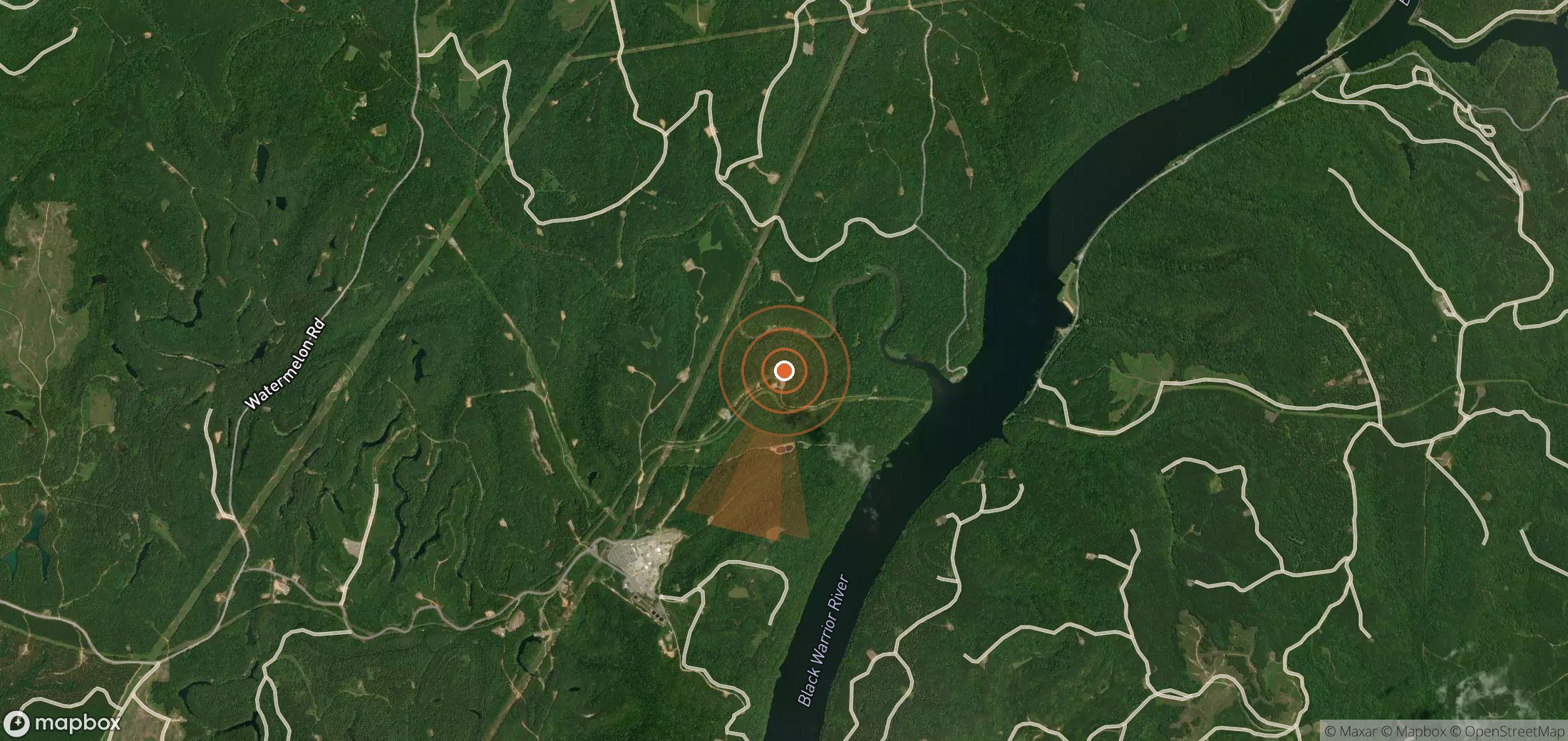Satellite map of methane plume locations in United States