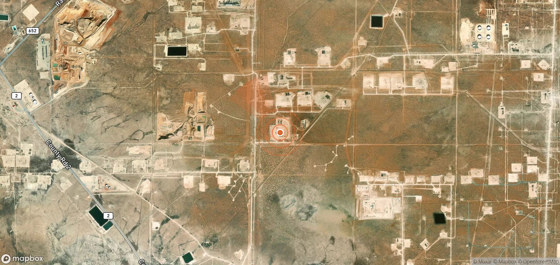 Mapa satelital de plumas de metano en Estados Unidos