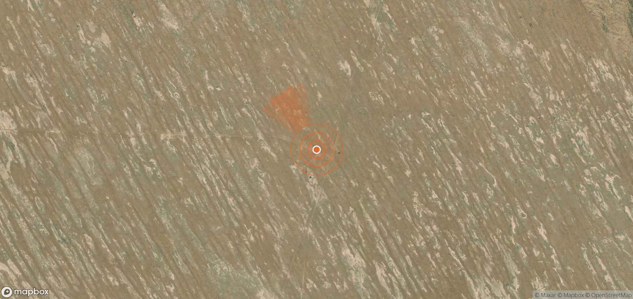Mapa satelital de plumas de metano en Turkmenistán
