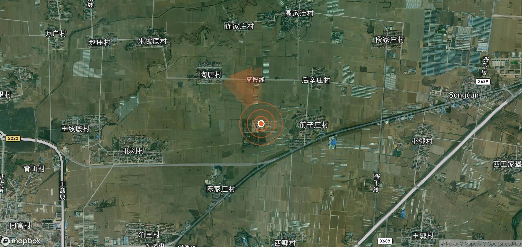 Mapa satelital de plumas de metano en China