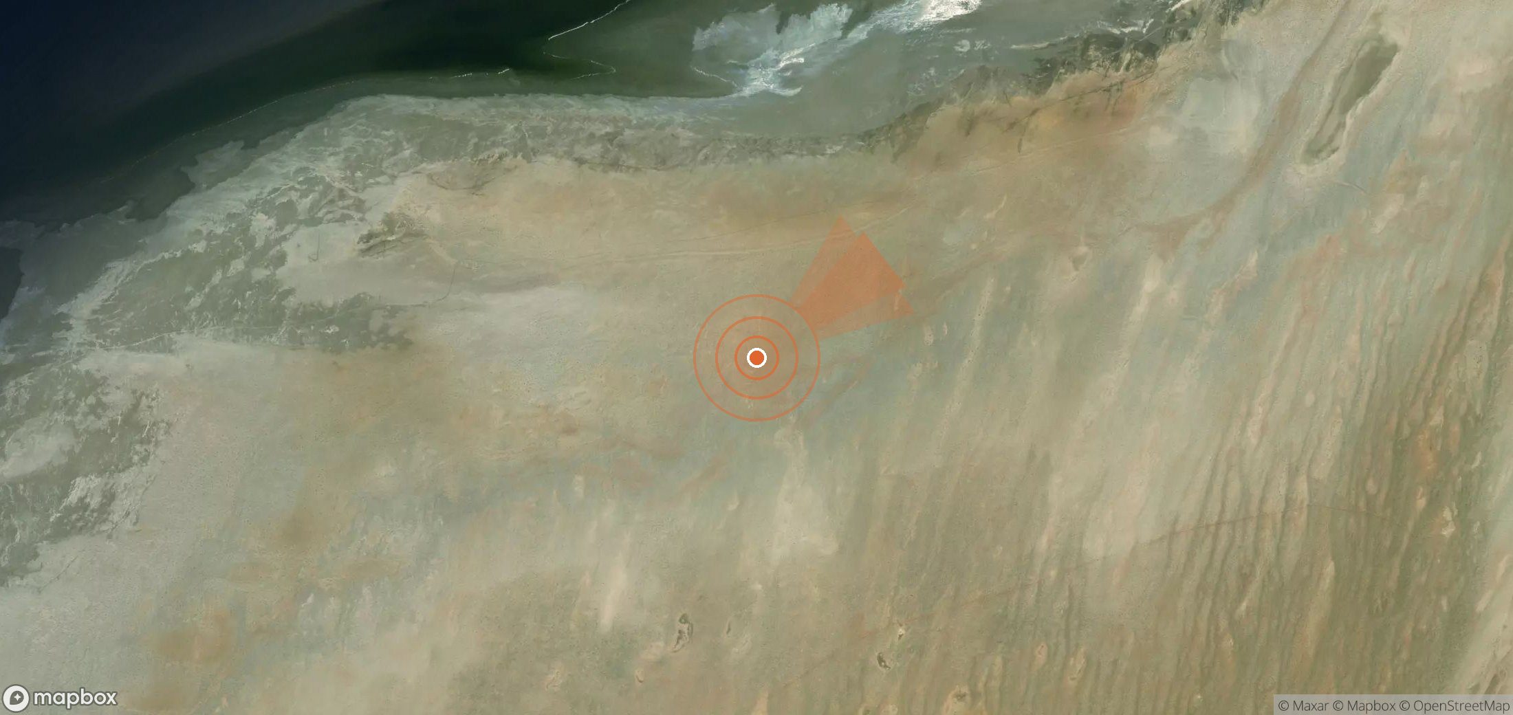 Satellite map of methane plume locations in Turkmenistan