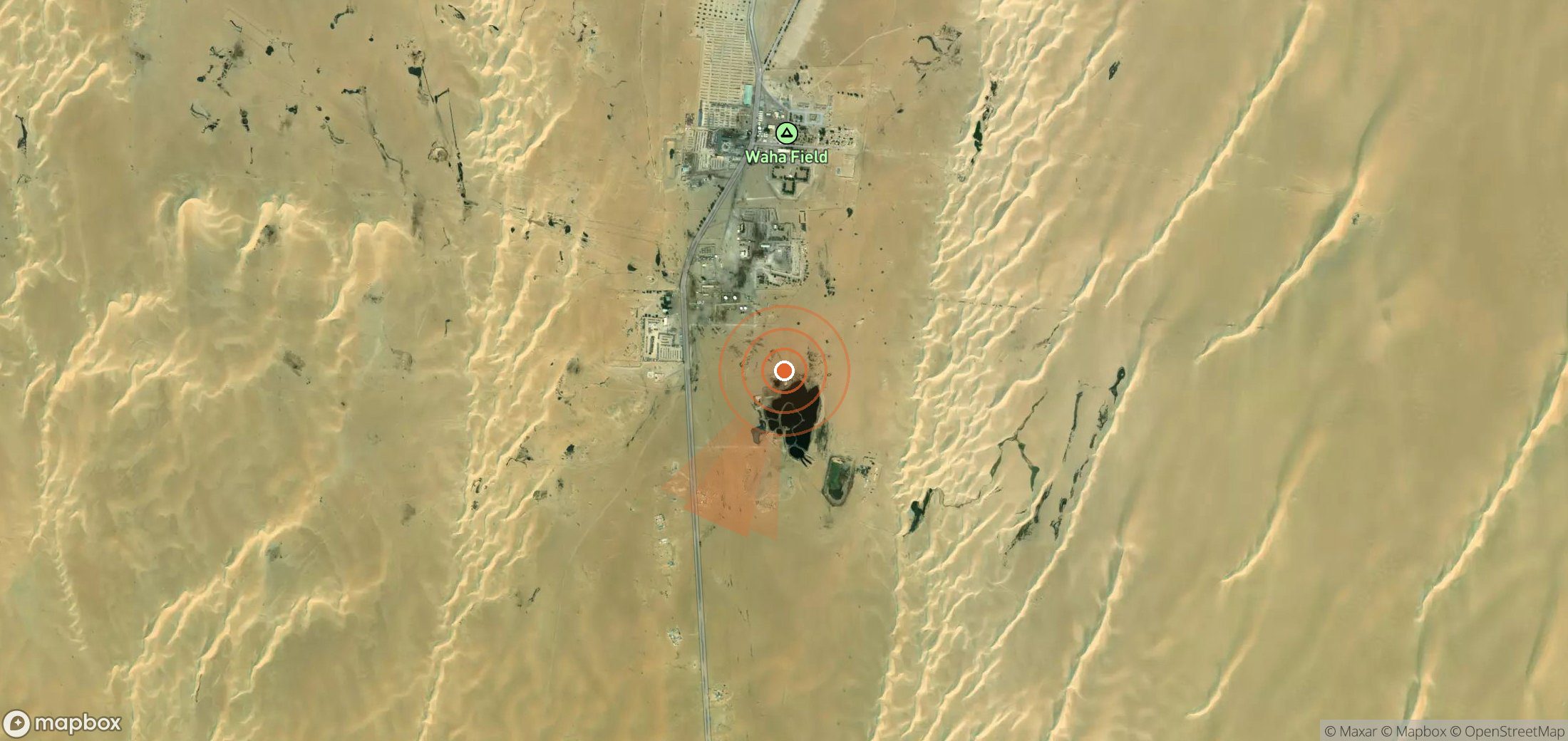 Mapa satelital de plumas de metano en Libia
