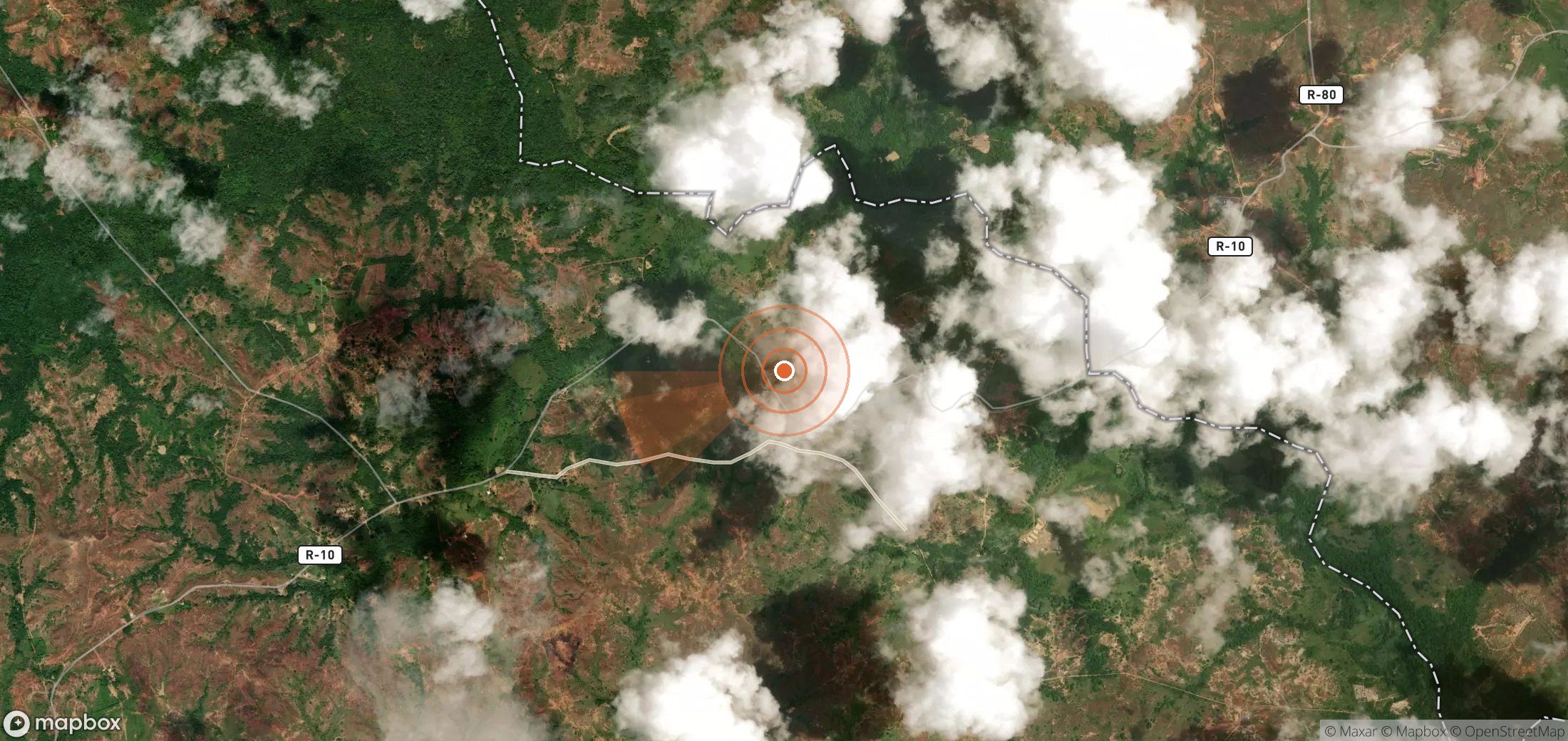 Mapa satelital de plumas de metano en Venezuela