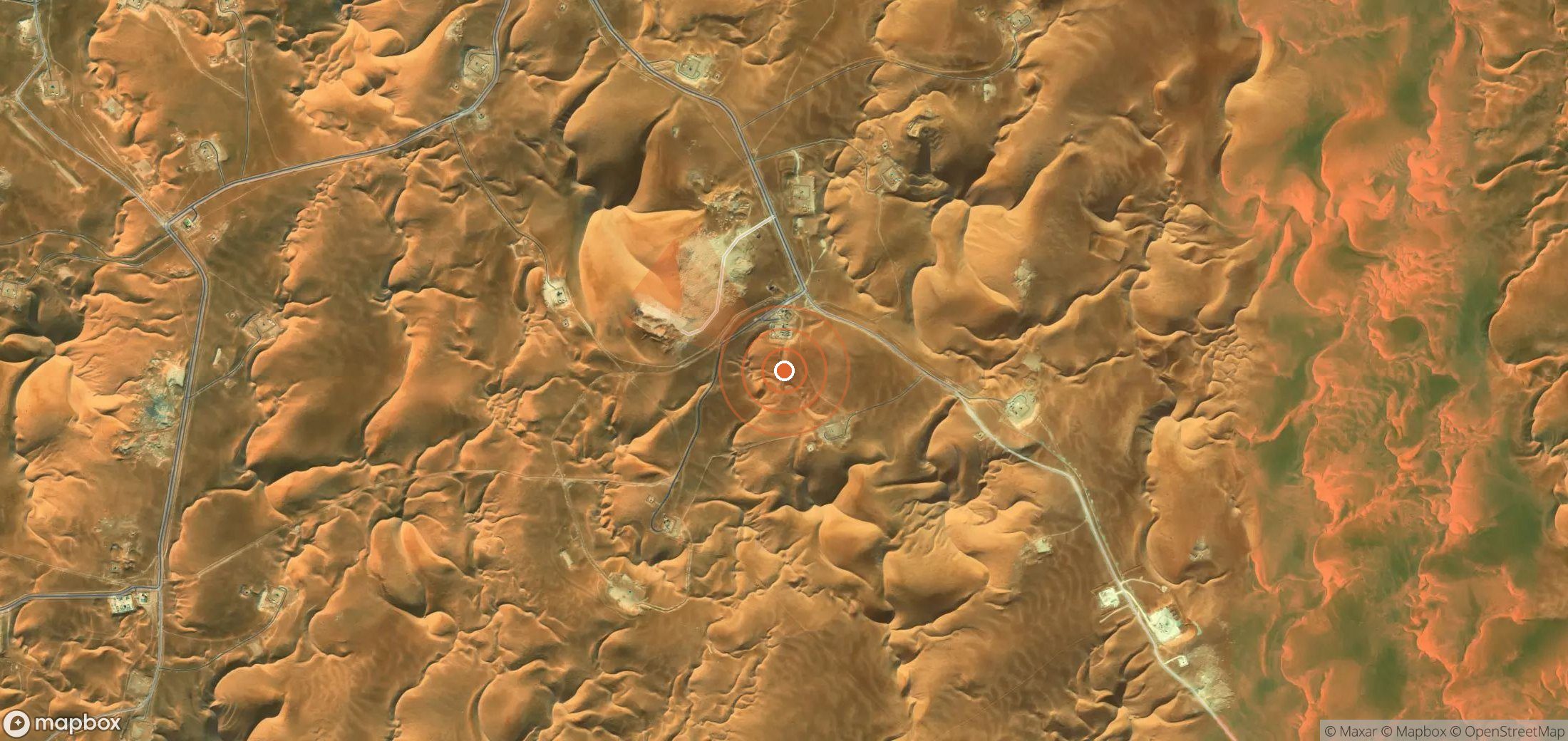 Satellite map of methane plume locations in Algeria