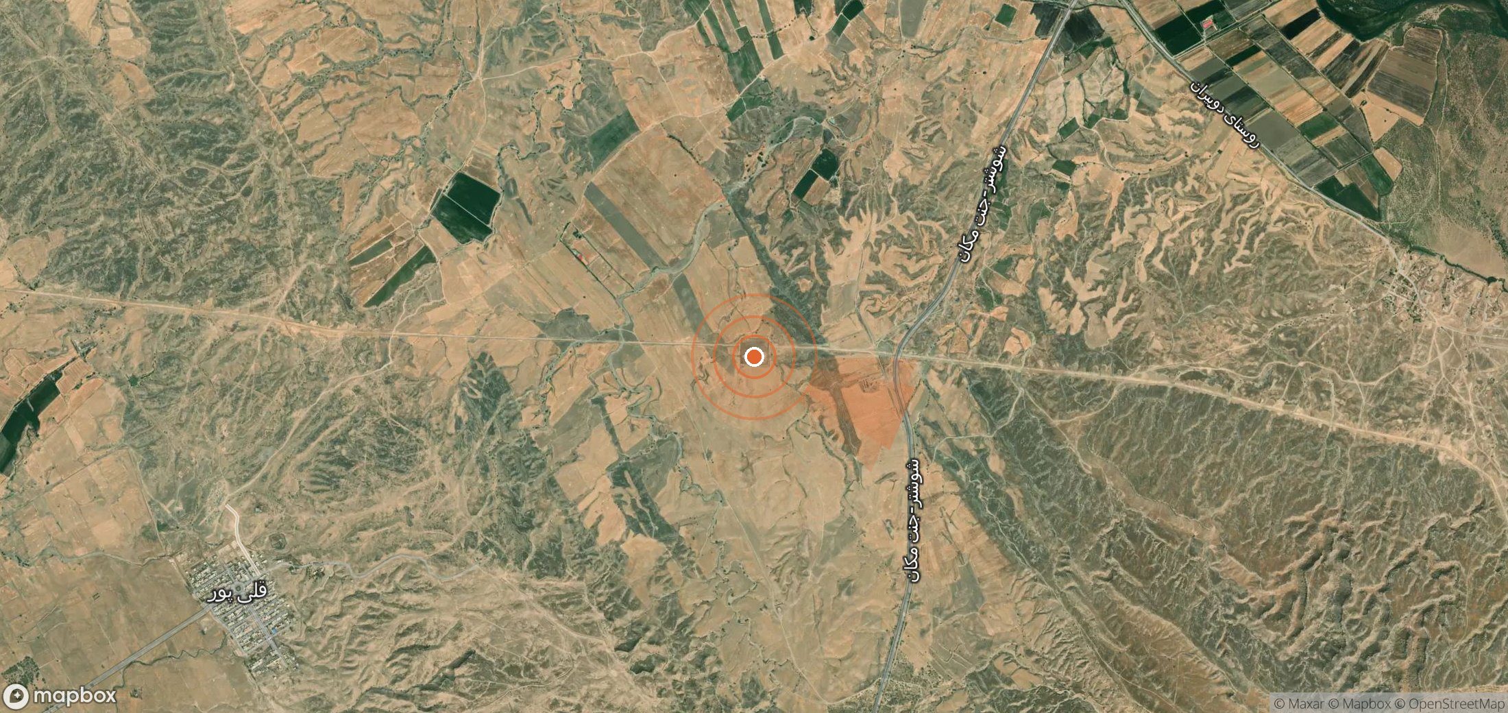 Mapa satelital de plumas de metano en Irán